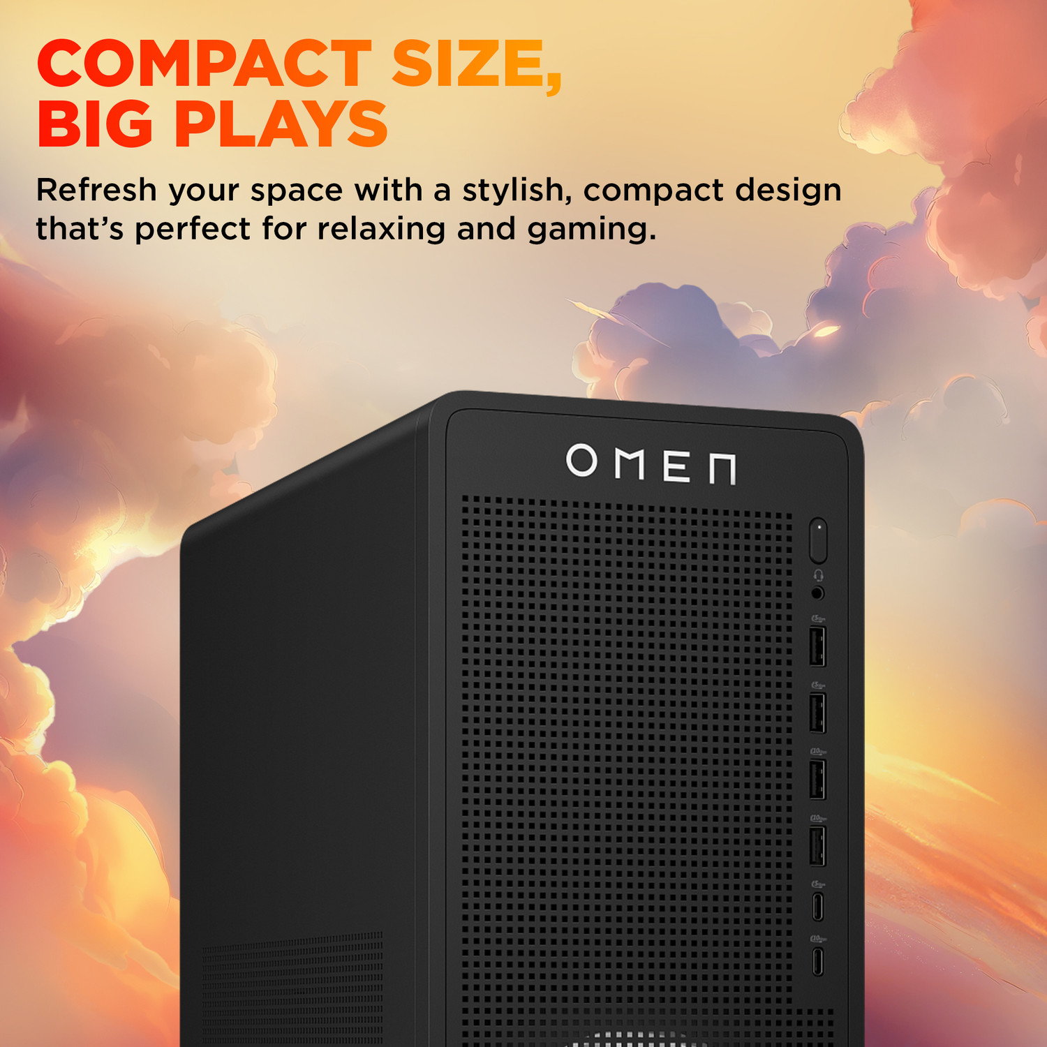 Image of HP OMEN 16L Gaming Desktop TG03-0005in AMD Ryzen 5 8400F (16 GB RAM /NVIDIA GeForce RTX 5060 Graphics /1 TB Hard Disk /1 TB SSD Capacity /Windows 11 Home (64-bit) /8 GB Graphics Memory) Gaming Tower