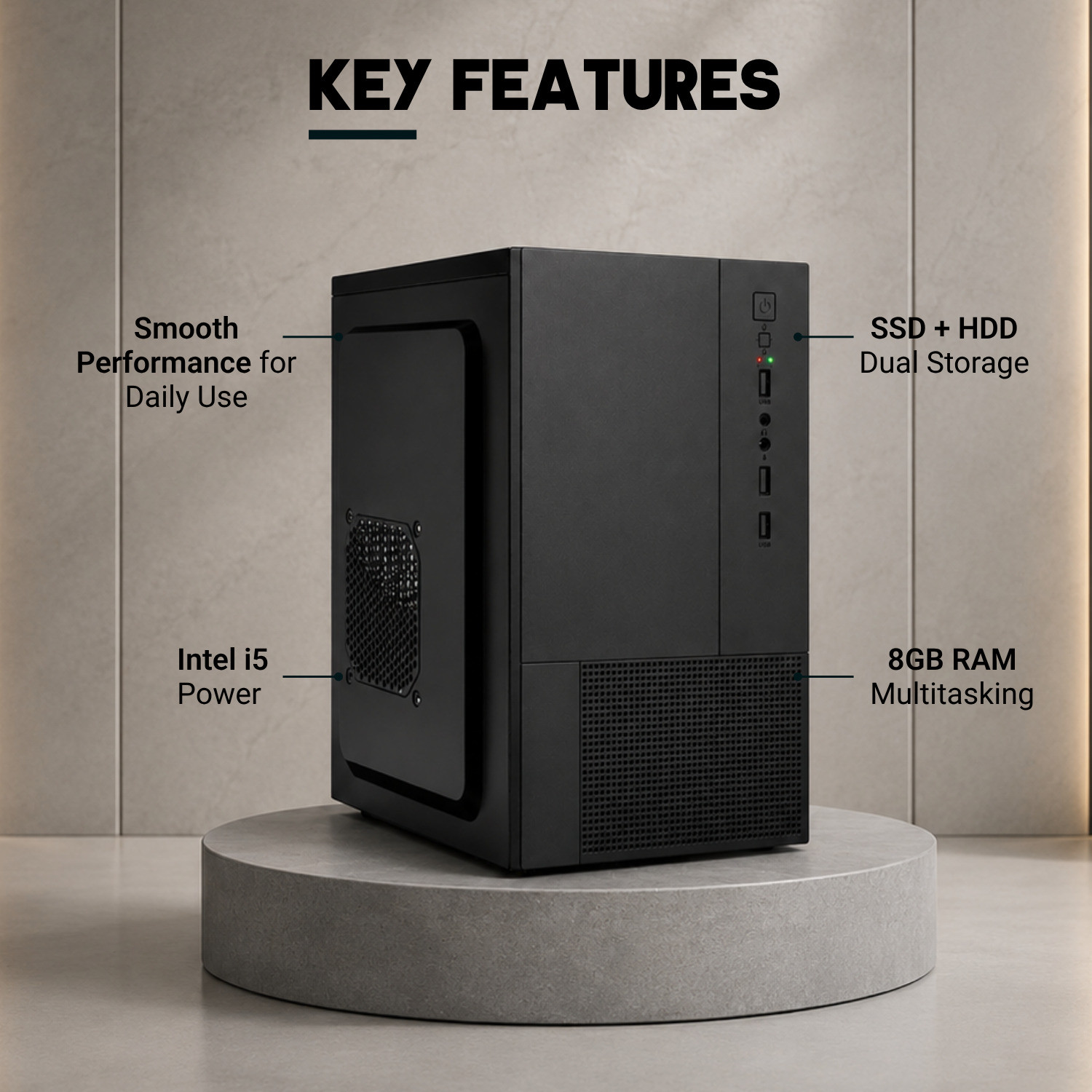 Image of pihucihu assemble i7 cpu 2600 Intel Core i7 (16 GB RAM /Intel Integrated Graphics Graphics /512 GB Hard Disk /512 GB SSD Capacity /Windows 11 Pro /2 GB Graphics Memory) Mid Tower