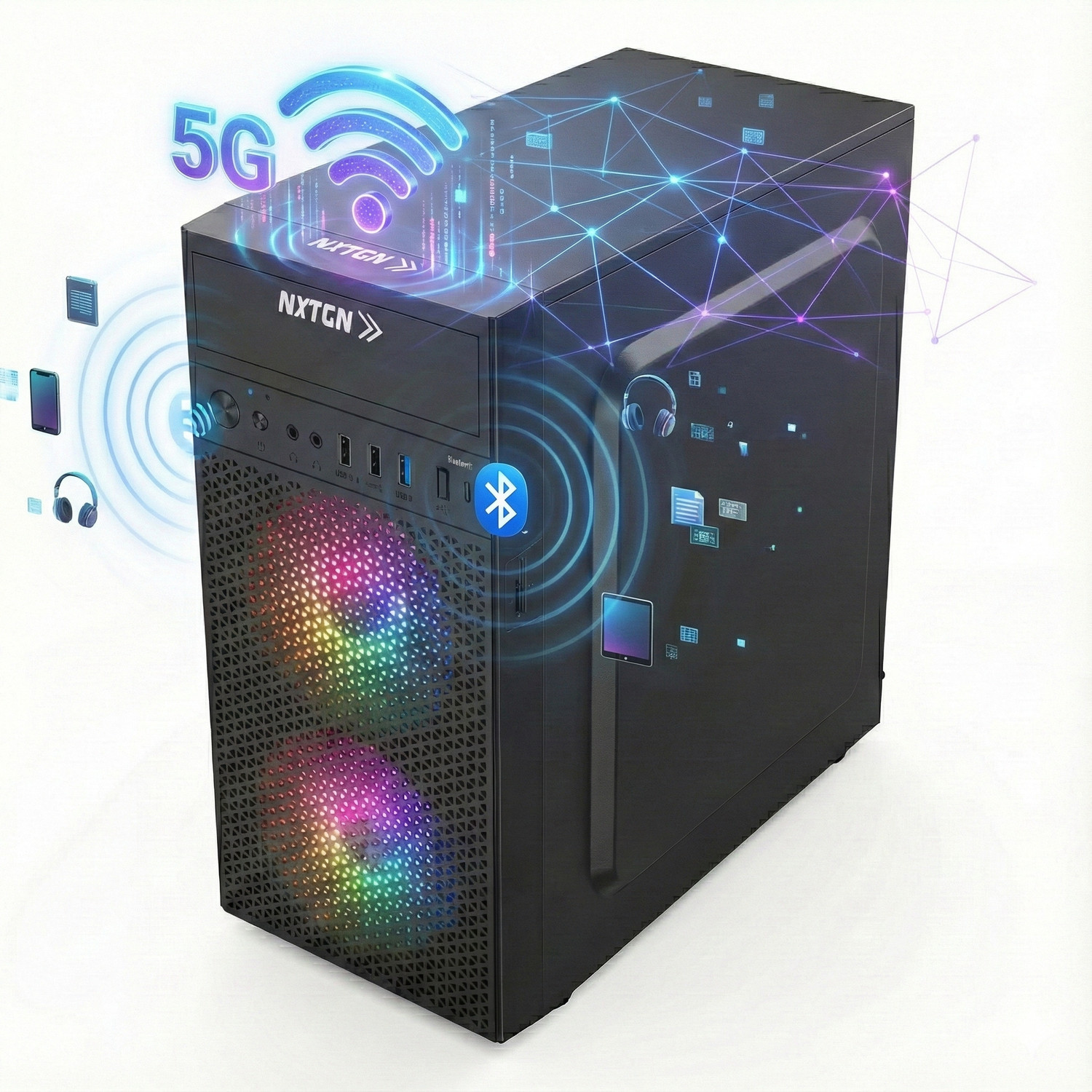 Image of NXTGN RADIENT CORE I7 4TH GEN DESKTOP PC - (Core i7 4770 3.40GHZ Processor / 16GB RAM / 512GB SSD / 5G Wifi & Bluetooth (16 GB RAM /Integrated Graphics /512 GB SSD Capacity /Windows 11 Pro /2 Years On-site Warranty / Integrated 1 GB Graphics Memory) Mid Tower with MS Office