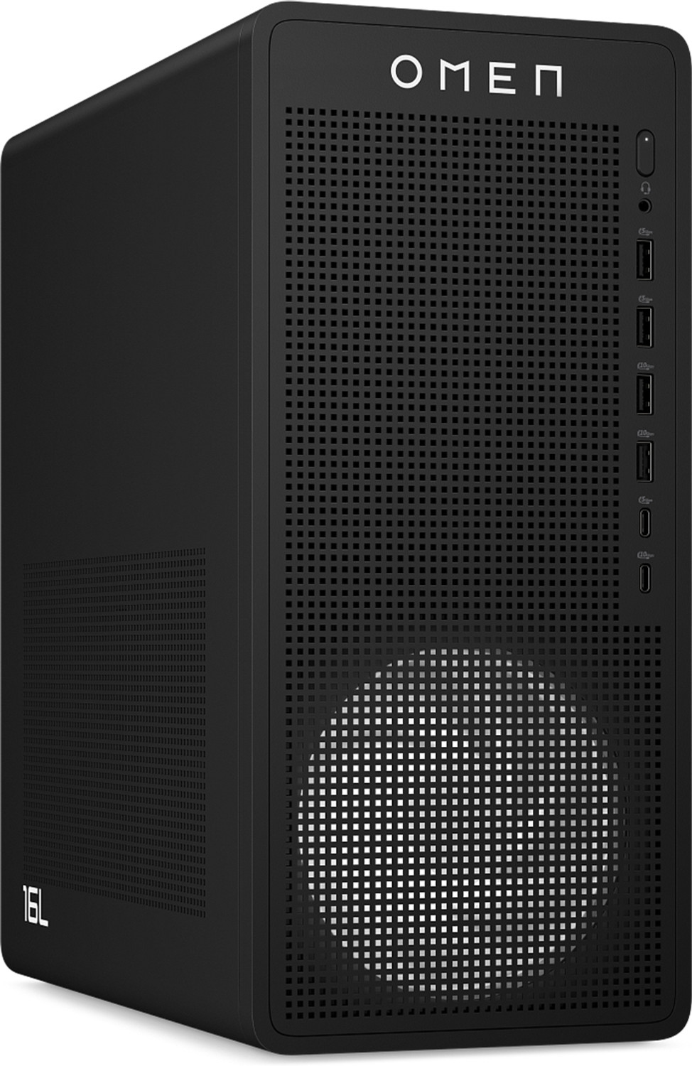 Image of HP OMEN 16L Gaming Desktop TG03-0005in AMD Ryzen 5 8400F (16 GB RAM /NVIDIA GeForce RTX 5060 Graphics /1 TB Hard Disk /1 TB SSD Capacity /Windows 11 Home (64-bit) /8 GB Graphics Memory) Gaming Tower