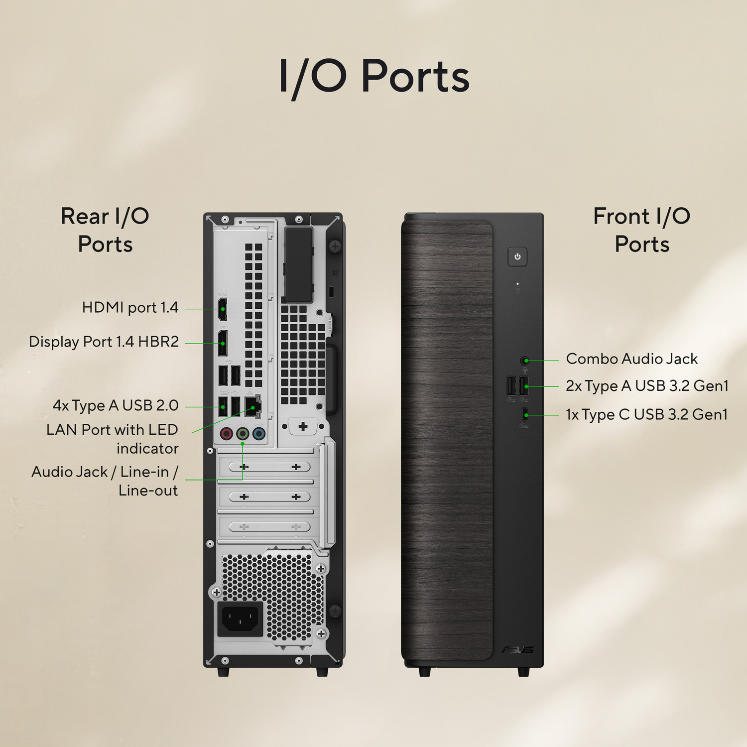 Image of ASUS V500 Full Tower PC, (V501SV-05210H008WS), 14th Gen Core 5 (8 GB RAM /Intel Graphics Graphics /512 GB SSD Capacity /Windows 11 Home (64-bit)) Full Tower with MS Office