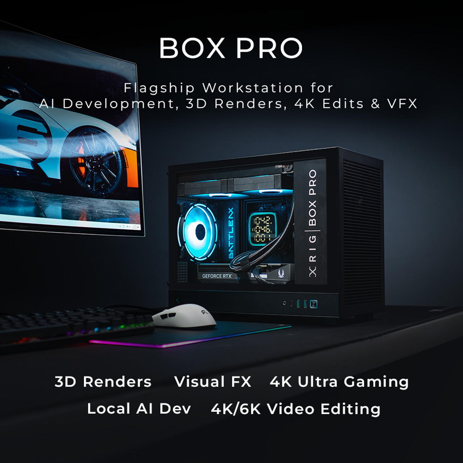 Image of XRIG Box Pro Creator Elite V3 AMD Ryzen 9 9950X (64 GB RAM /GeFore RTX 5080 Graphics /2 TB SSD Capacity /No OS /16 GB Graphics Memory) Workstation