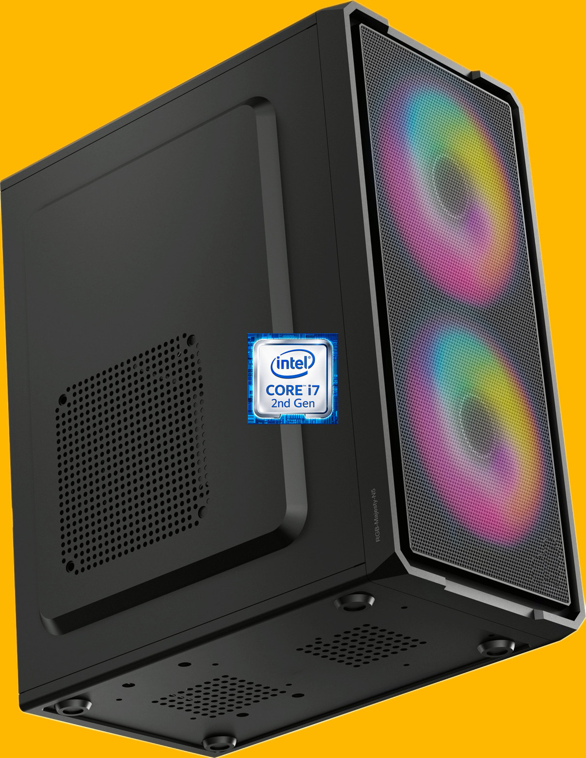 Image of KL GOLD Intel Core i7 - 2600 Quad Core Processor [BIZ-N5] Core i7-2600 Processor | Gaming PC | RGB-Majesty-N5 (8 GB RAM /Intel HD 2000 Graphics /256 GB SSD Capacity /Windows 11 Pro) Mid Tower with MS Office
