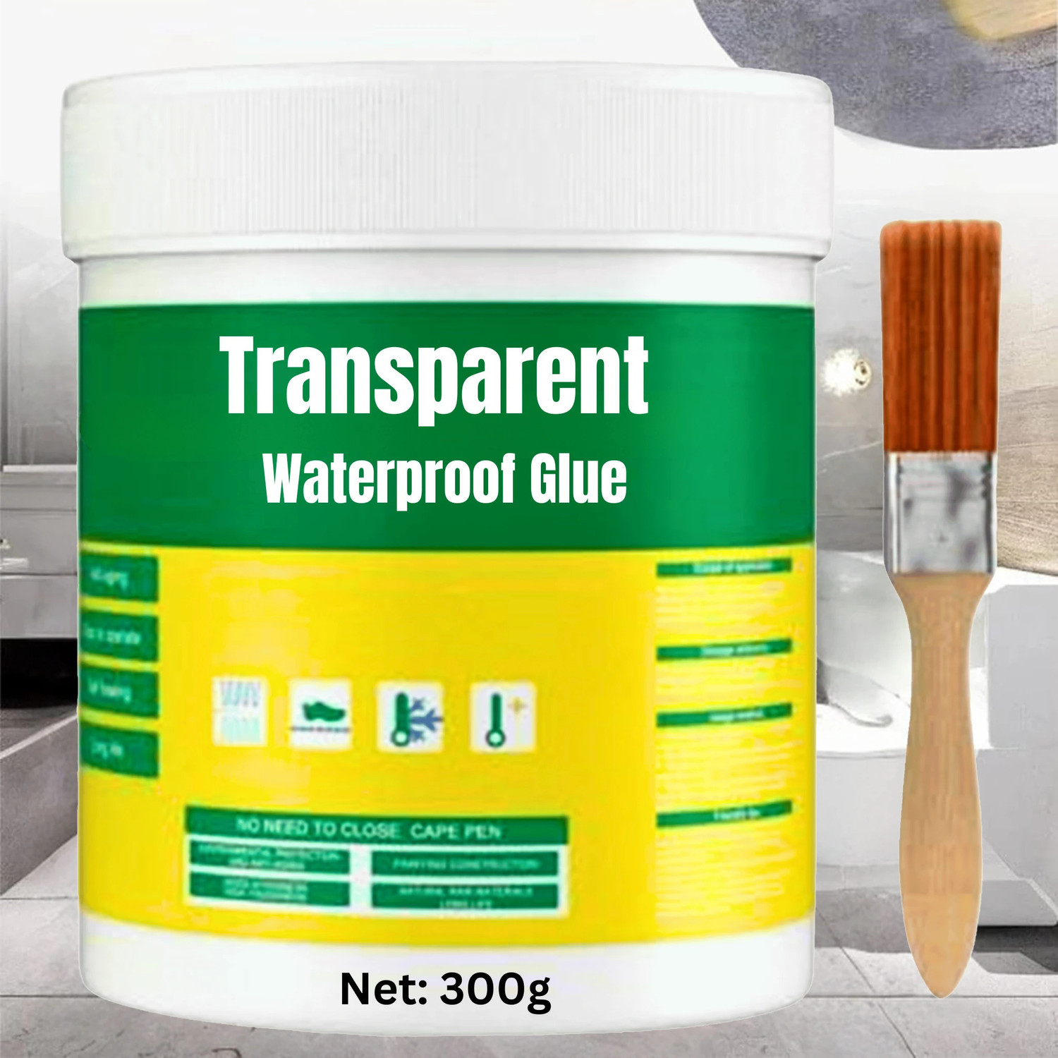 Image of Aelisco Crack Seal Agent Glue with Brush Transparent Waterproof Glu for Leakage Solution Crack Filler