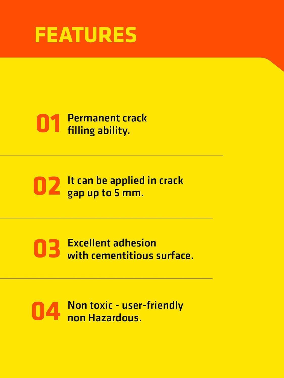 Image of Dr. Fixit CRACK X PASTE, Crackfilling, Ready to Use, 5 KG Crack Filler