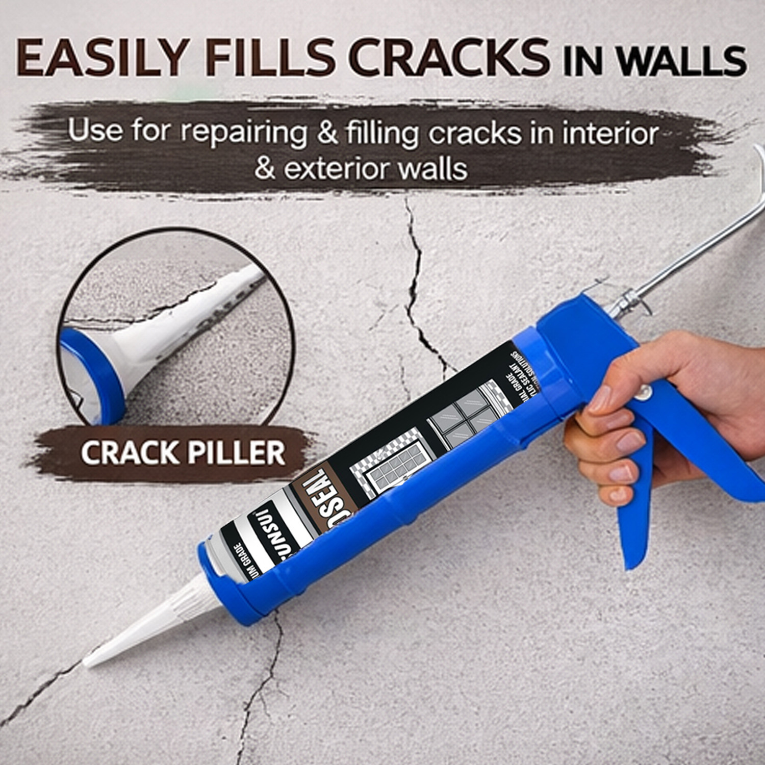 Image of Aipl Acrylic Sealant Crack Filler for Wall with Gun, Gap Filler Tiles,Windows & Doors Crack Filler