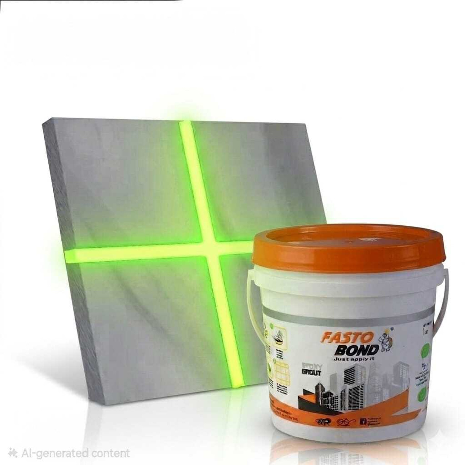 Image of Fastobond Night Vision Epoxy Tile Grout Radium Epoxy grout Glows Green|3 Components only Crack Filler