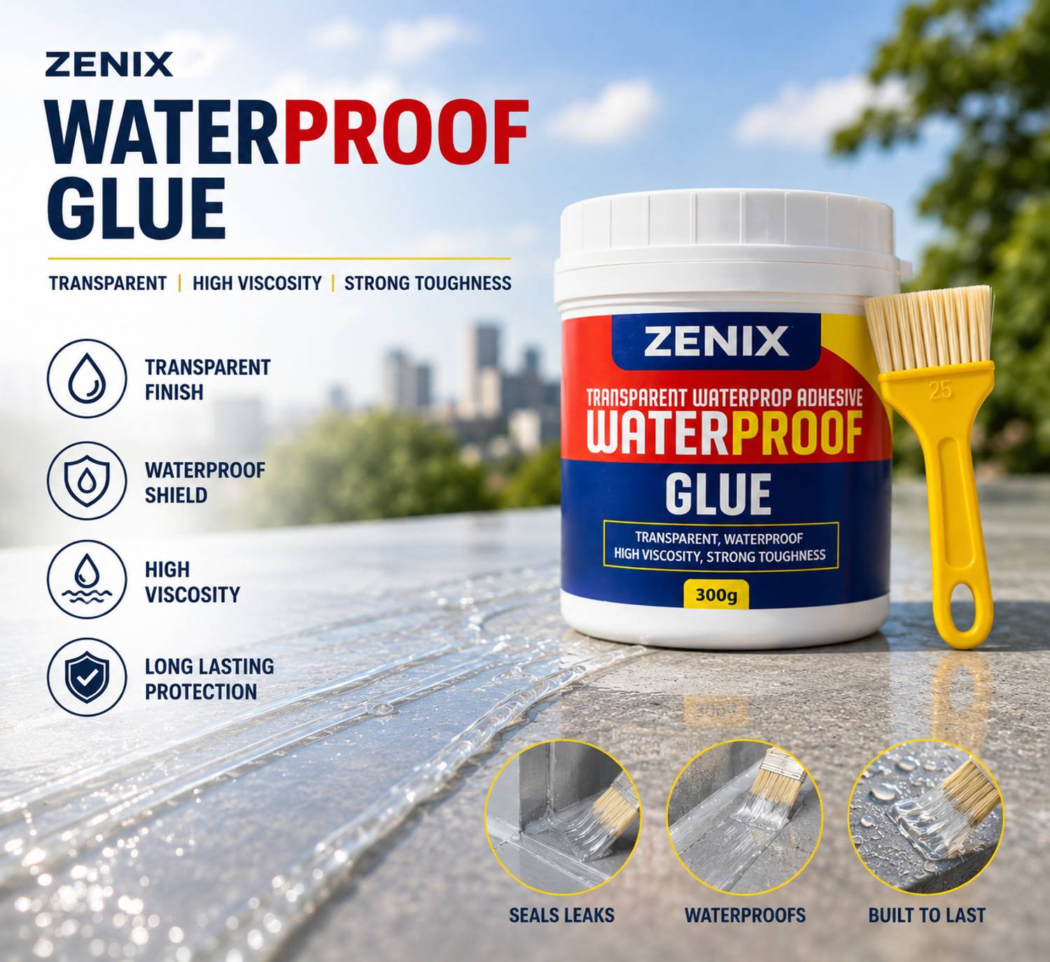 Zx Crack Seal Agent Roof Water Leakage Solution Transparent Glue