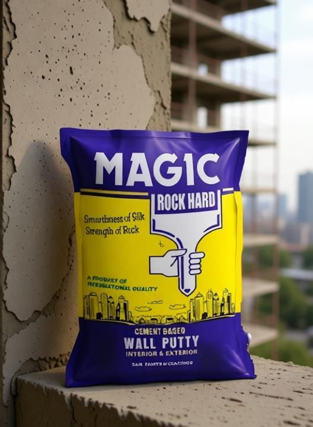 Image of Magic Paints Hard Cement Base Wall Putty |White Cement Powder| Interior /Exterior Walls| Crack Filler
