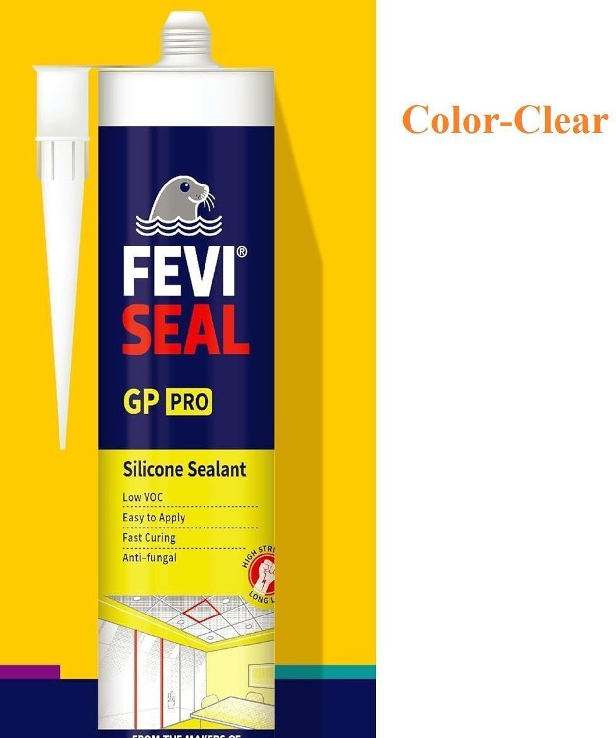 Image of Pidilite Dr.Fixit-FeviSeal-Acetoxy-Silicon-Sealant 280ML Crack Filler