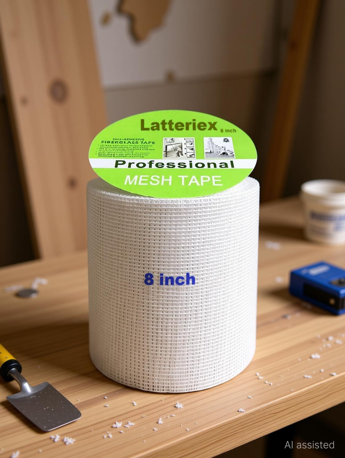 Image of Latteriex Fibre Mesh 145 GSM / Murga Jaali ( 8 INCH X 50 MTR.) Waterproofing Roof Crack Filler (1 kg)