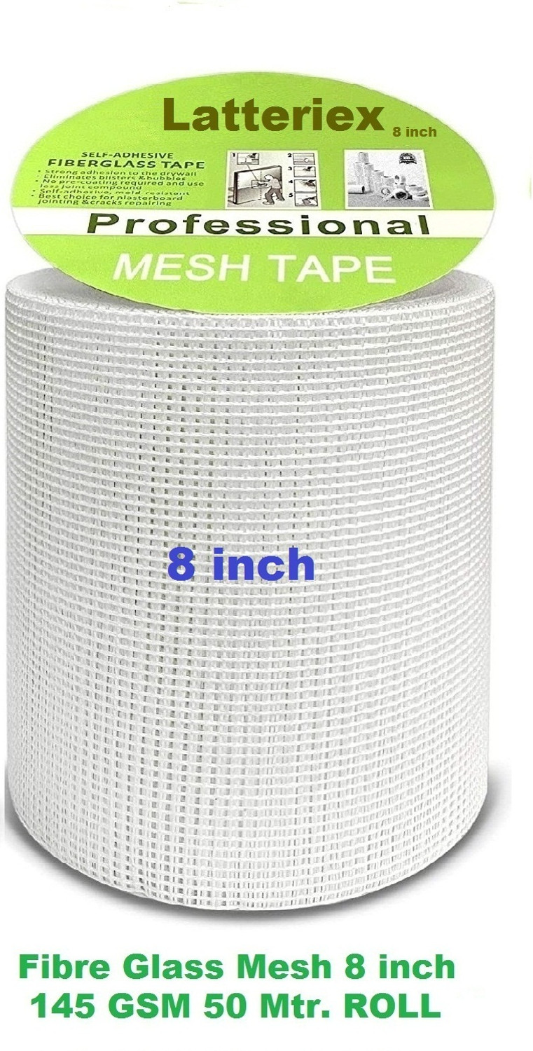 Image of Latteriex Fibre Mesh 145 GSM / Murga Jaali ( 8 INCH X 50 MTR.) Waterproofing Roof Crack Filler (1 kg)