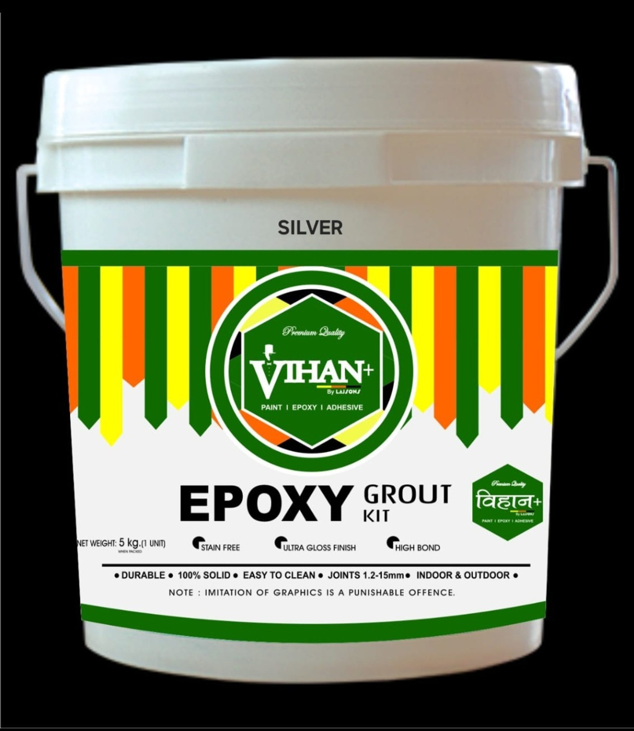 Image of VIHAN+ Epoxy Grout Kit ( Silver Glitter ) Crack Filler