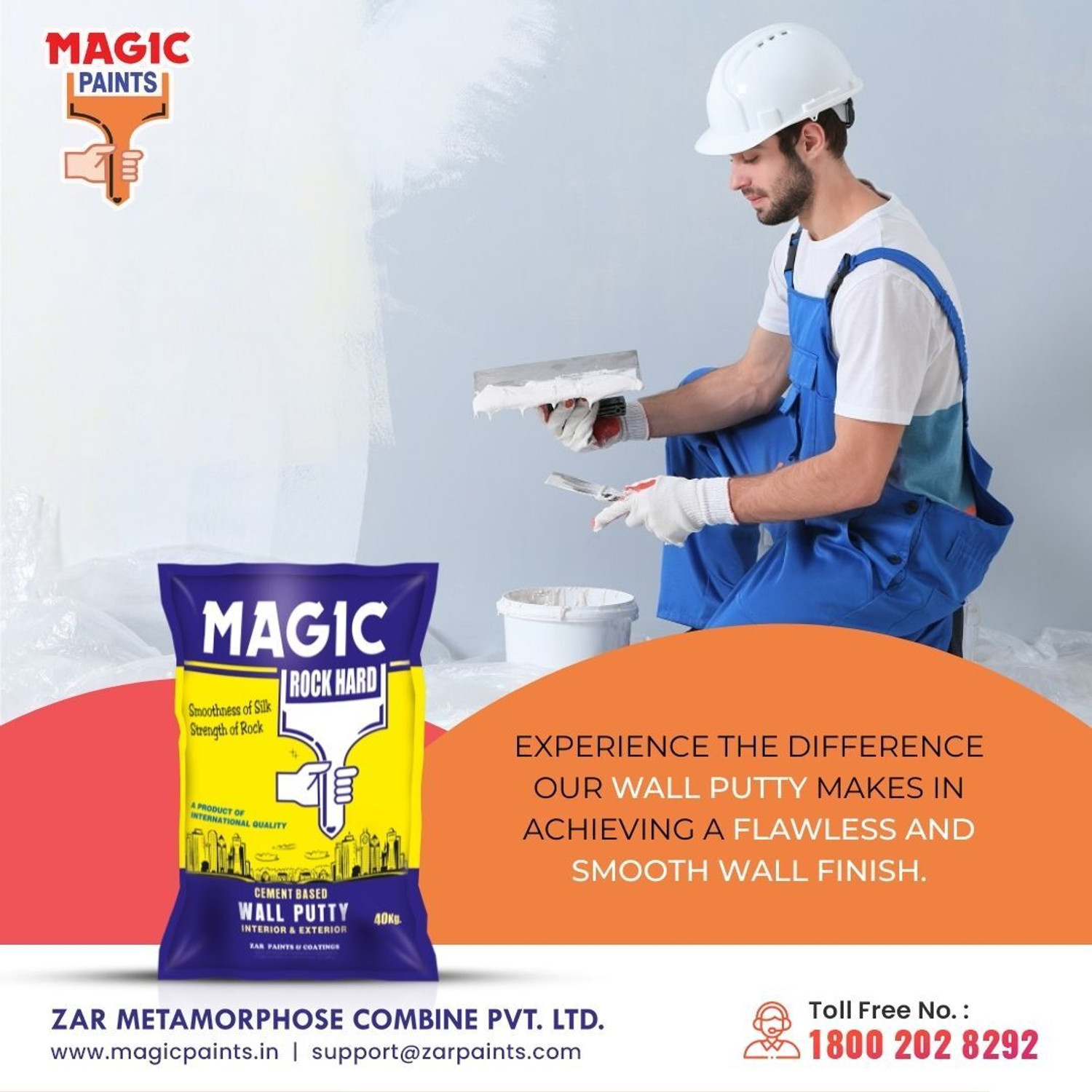Image of Magic Paints Hard Cement Base Wall Putty |White Cement Powder| Interior /Exterior Walls| Crack Filler