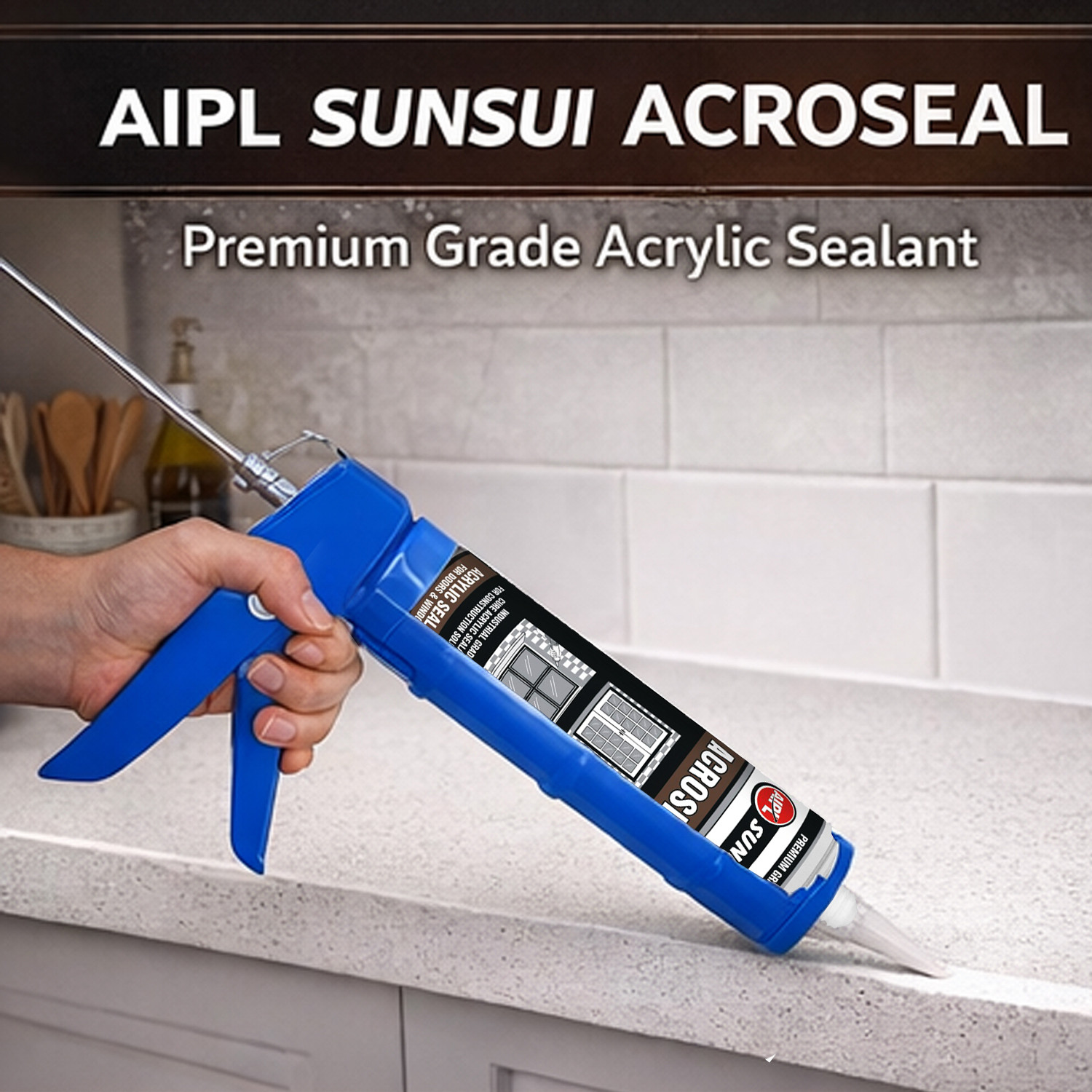 Image of Aipl Acrylic Sealant Crack Filler for Wall with Gun, Gap Filler Tiles,Windows & Doors Crack Filler