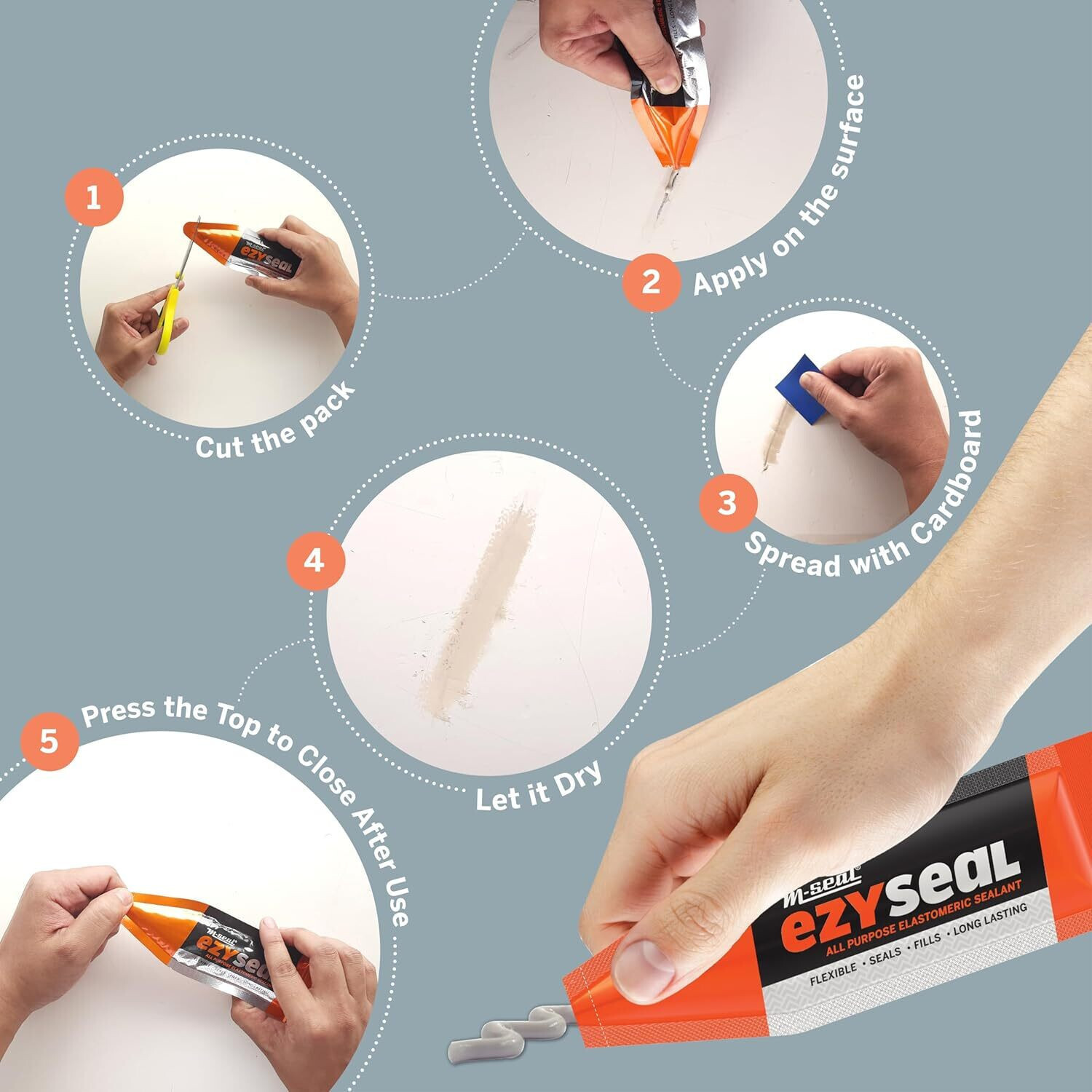 Image of M SEAL M-Seal EzySeal Crack & Gap Filler | Waterproof Tile, Roof Sealant Paste Crack Filler