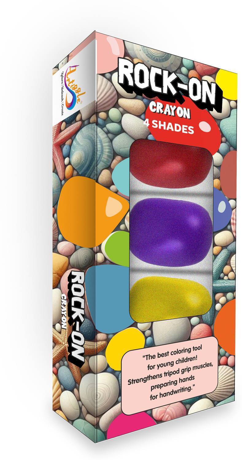 ARTIGGLE Rock Crayon |Bright Colors, Tripod Grip Crayons Made For All Ages