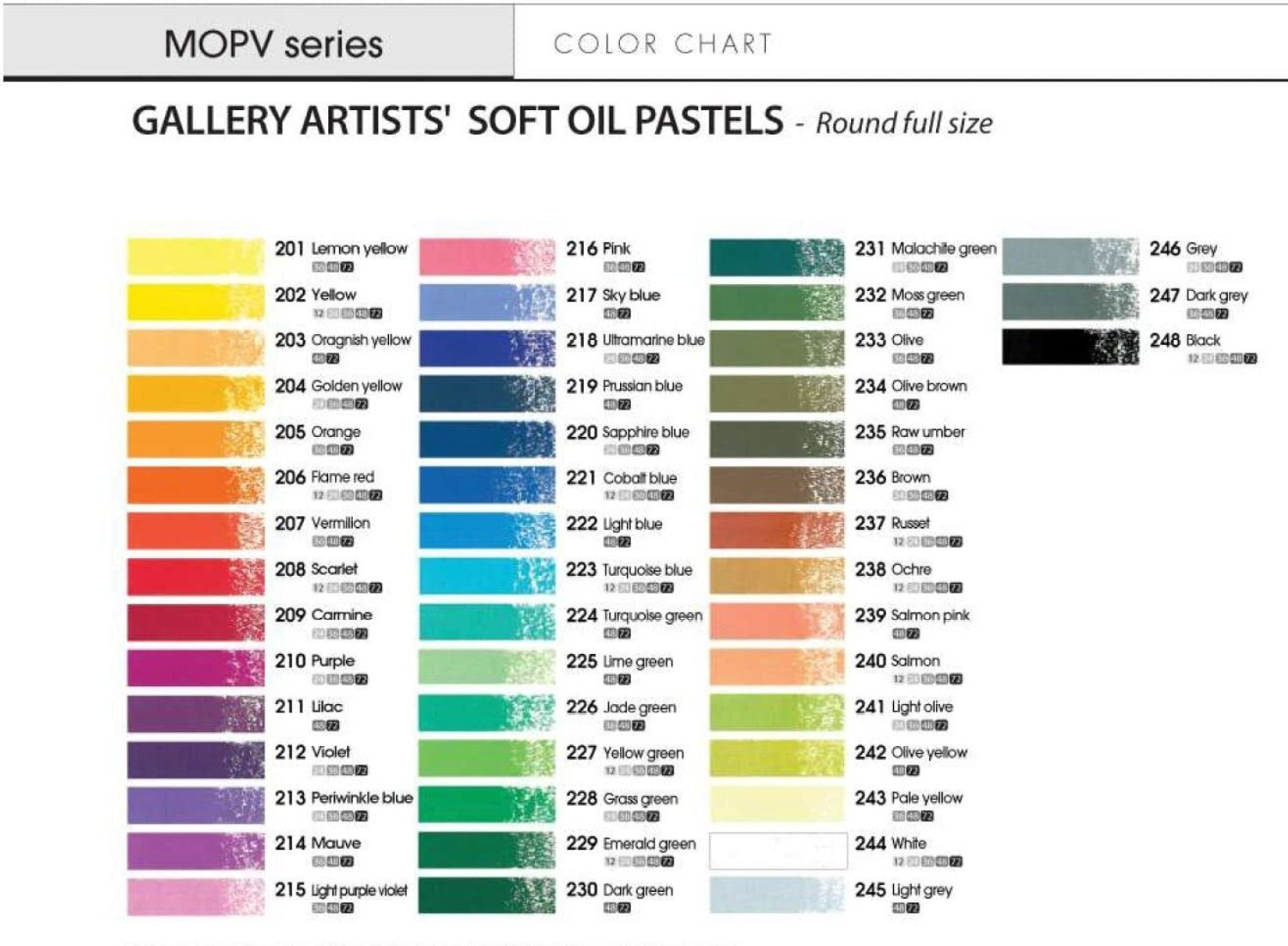 Image of Mungyo Gallery Artists' Soft Oil Pastels Set Of 48 Colours