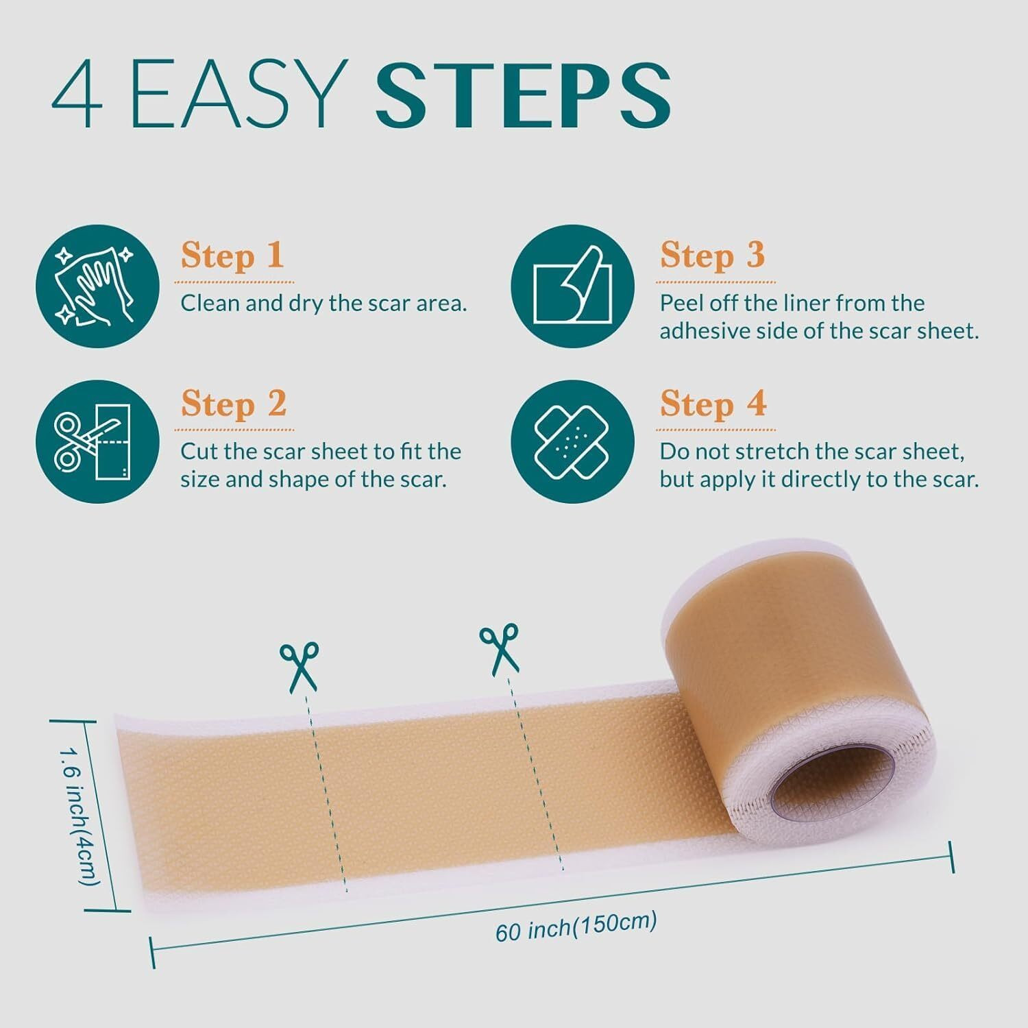 Image of SHNMN Silicone Gel Scar Sheet Acne Stretch Mark Removal Transparent Medical Tape