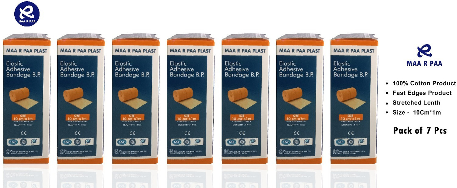 Image of Medicare MAA R PAA PLASTS 1 METER 7 PCS STRETCHED LENGTH Crepe Bandage