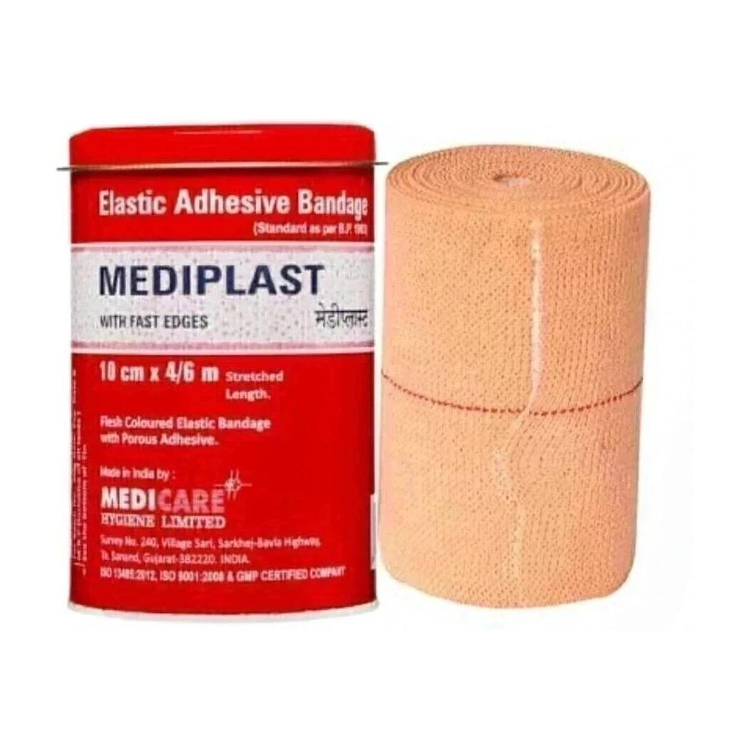 Image of MEDIPLAST Adhesive tape bandage 10x4 /6 m Crepe Bandage