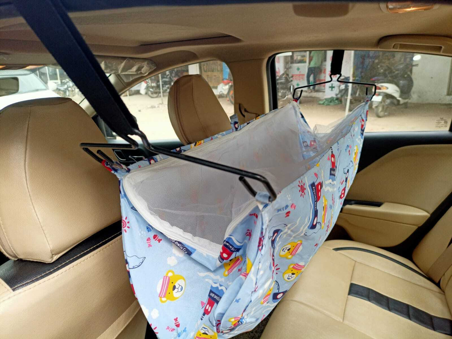Image of Schola APAV Car Cradle Hammock for 0 to 2 Year Baby | Portable with Adjustable Belt