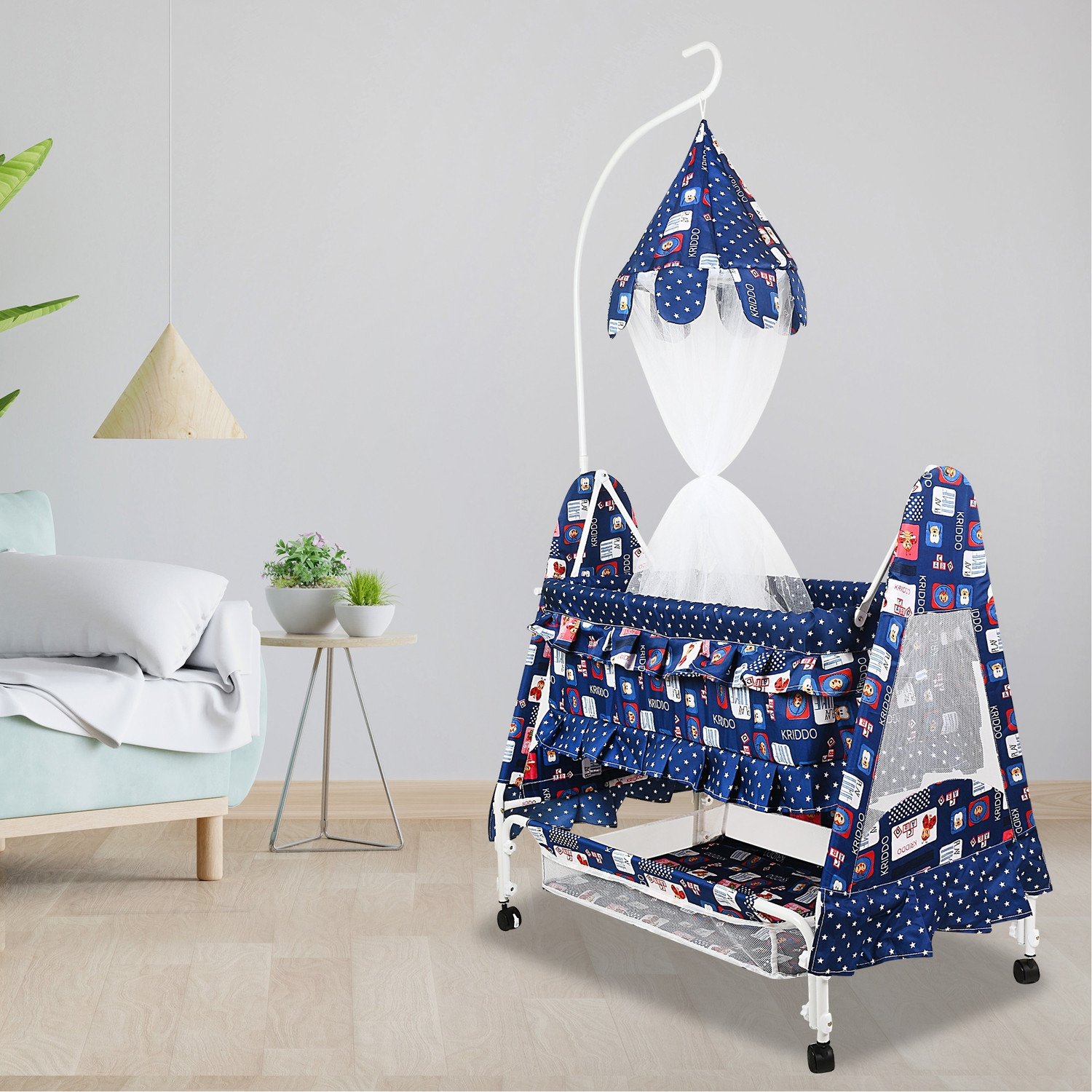 Image of CREW4 Cradle for kids cradle for baby boy and girl Cradle With Swing & Mosquito Net Bassinet