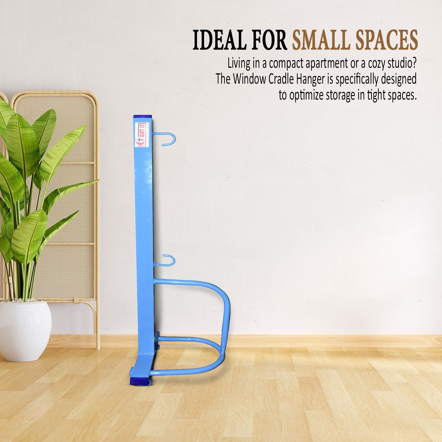 Image of Get IT Blue Window Cradle Premium Strong Metal and 100 % Baby Safety Stand Alone
