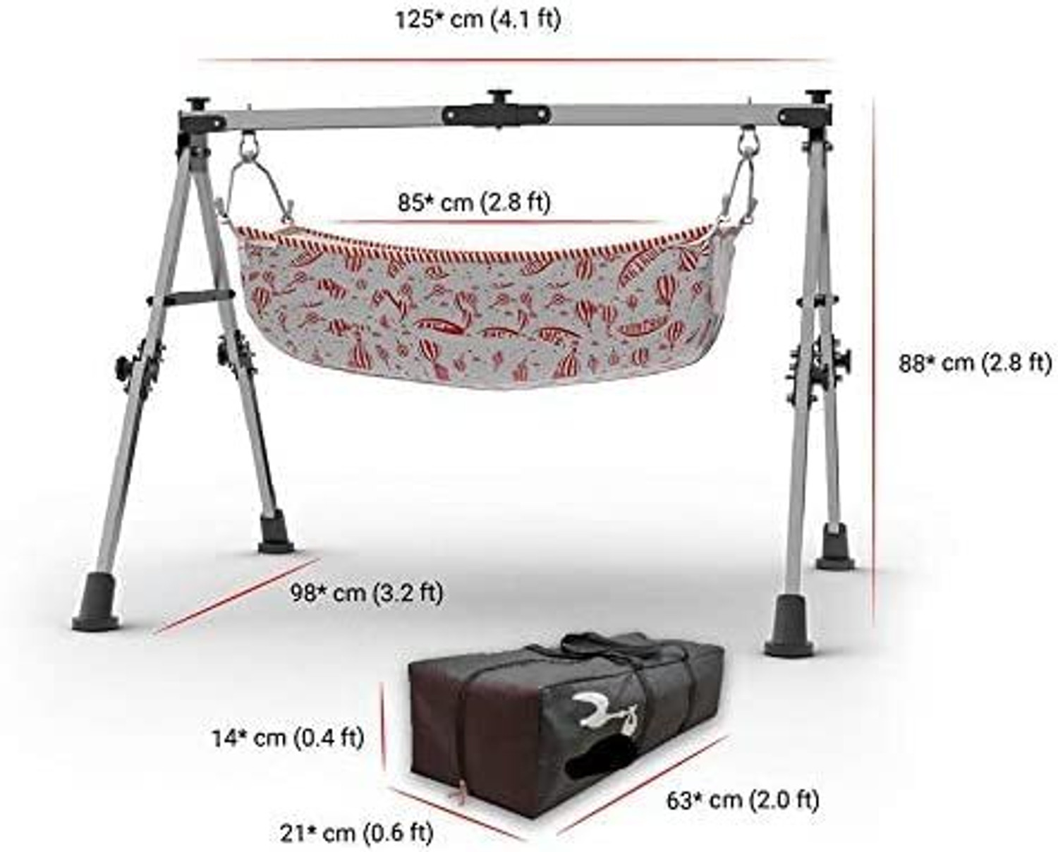 Image of A to Z Hub folding steel baby cradle /jhula /ghodiyu /parna with mosquitonet hammock