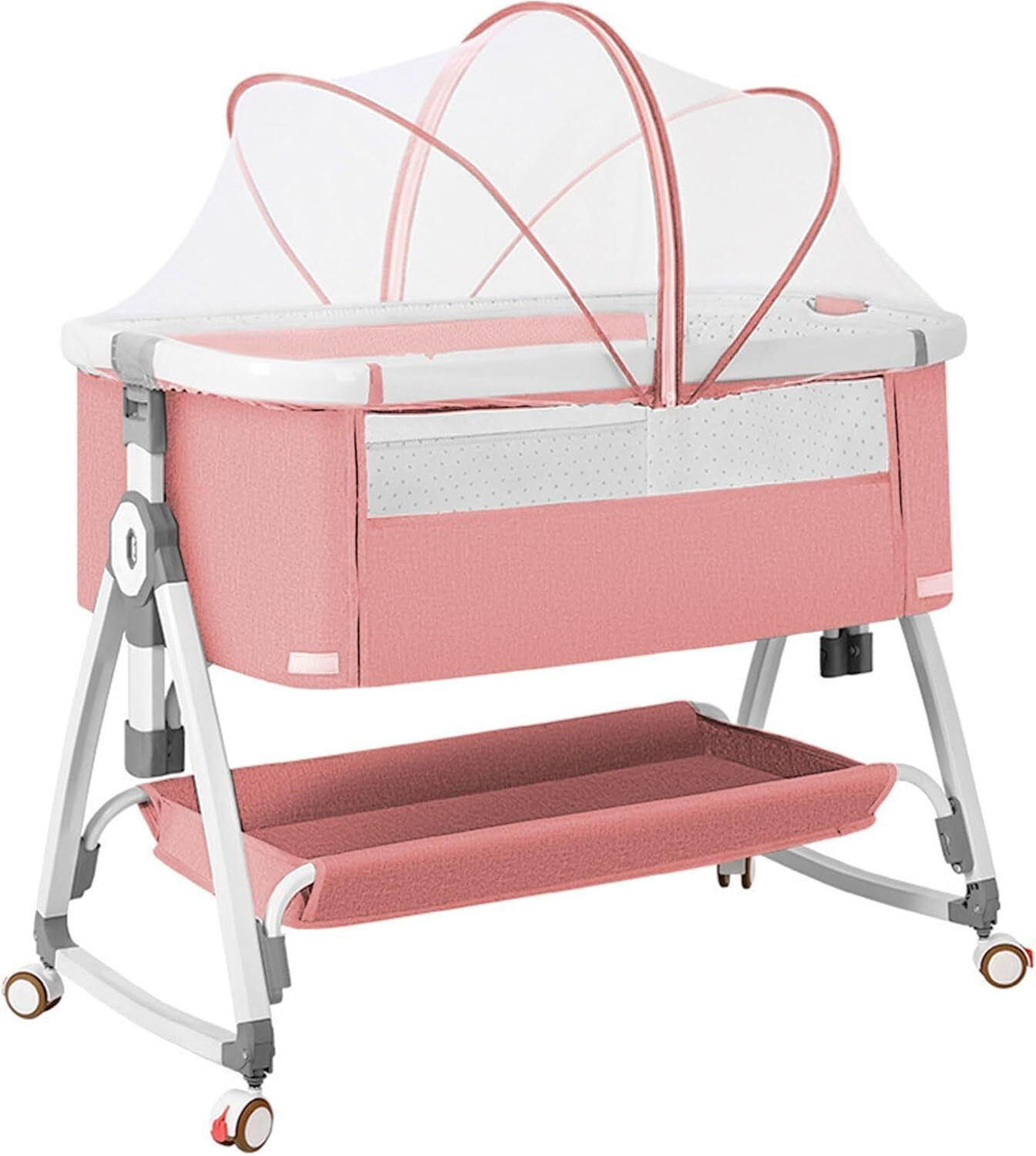 Image of cubbycoo Sweet Dreams Baby Crib - Soft Pink, Safe & Cozy for Your Little One