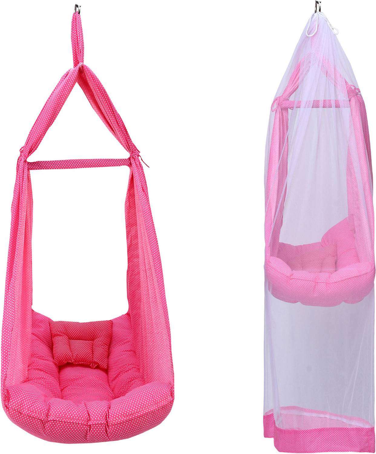 blossombabe infant baby cradle with mosquito net, separator, spring and pillow