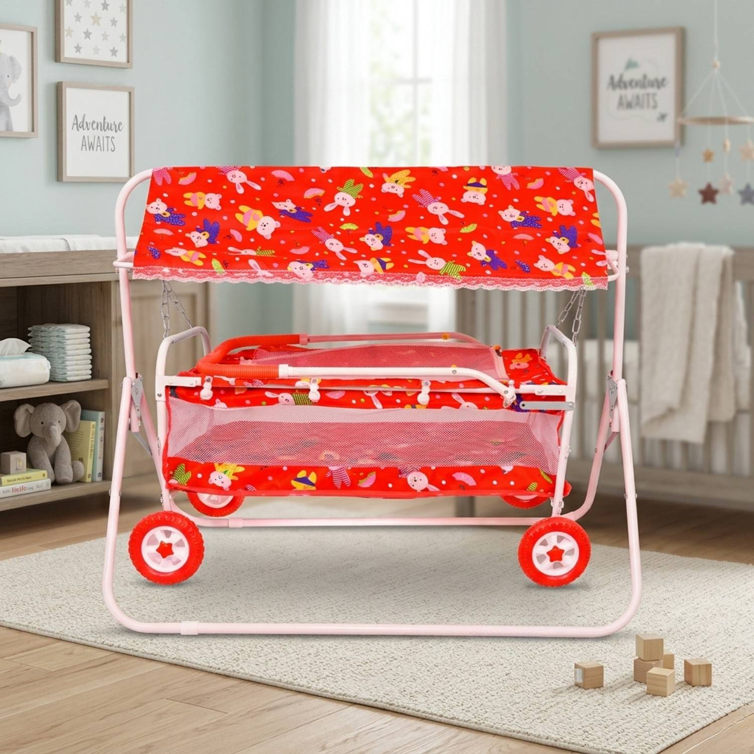 Avani MetroBuzz Baby Crib Cradle Bassinet Palna Jhula for 0 to 18 Months Baby