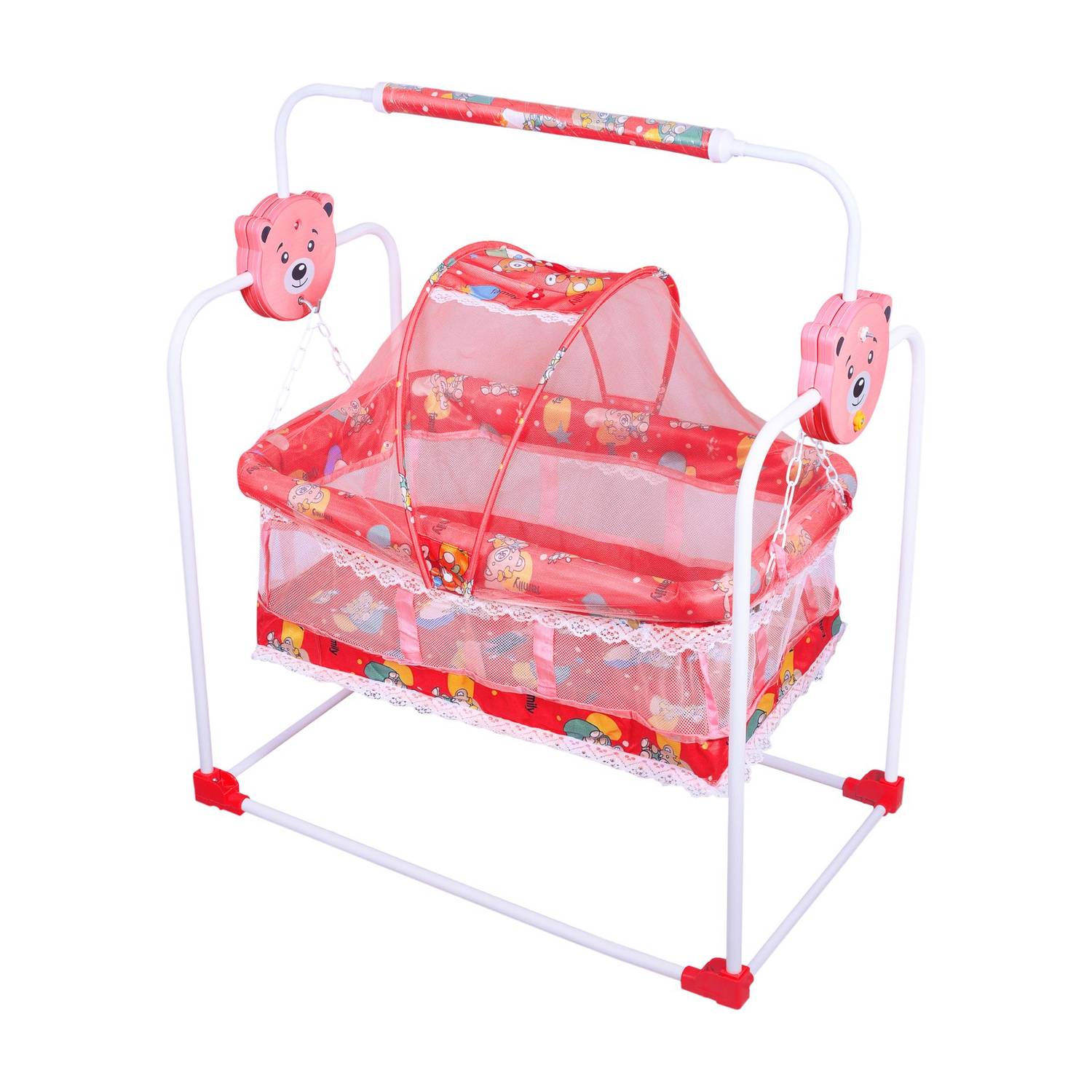 AMAKART Baby Swing Cradle Jhula with Mosquito Net for New Born Baby