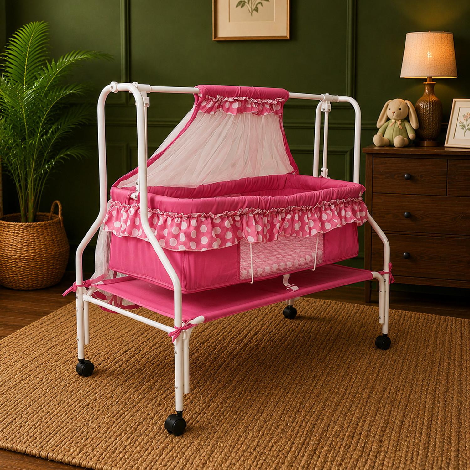 KIDDERY ARES PINK CRADLE BABY CRADLE CRADLE FOR INFANT