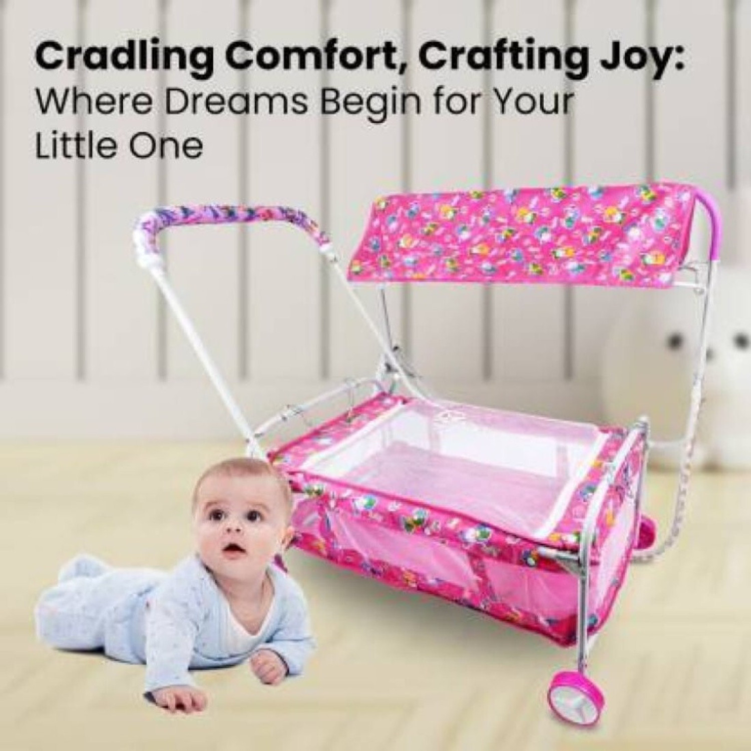 Image of Rudra creations Comfortable Multi-Use Baby Cradle, Baggi /Palna for Baby Bassinet