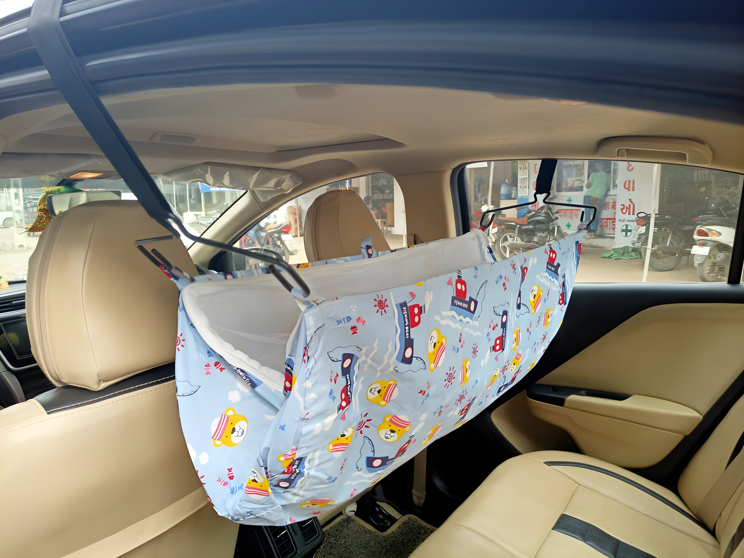 Image of Schola APAV Car Cradle Hammock for 0 to 2 Year Baby | Portable with Adjustable Belt