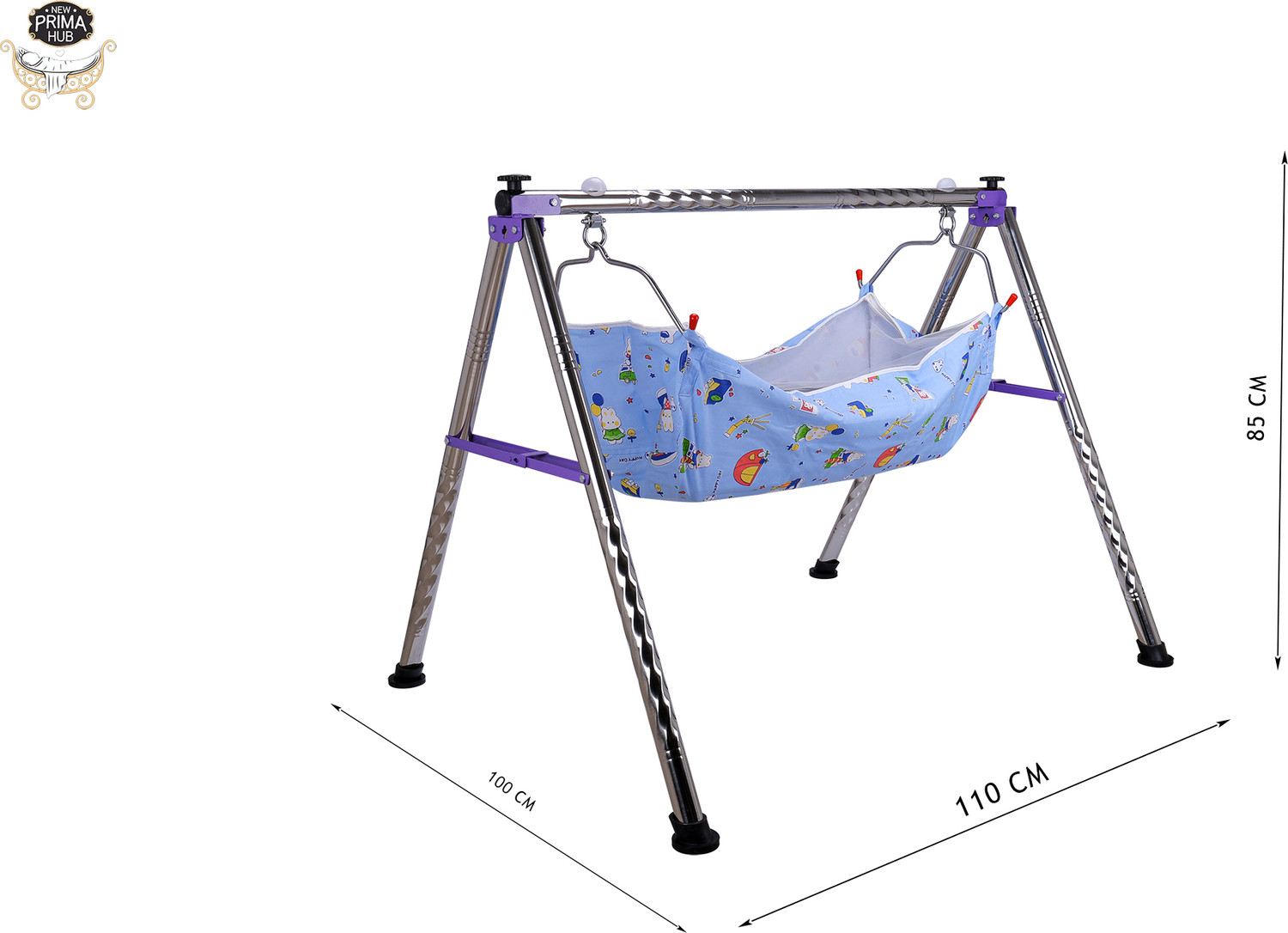 Image of NEW PRIMA HUB Foldable Baby Cradle Swing with Mosquito Net & Carry Bag | Lightweight Design