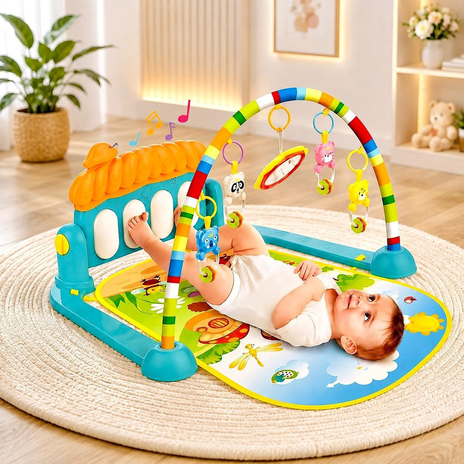 Image of Satyamwyn BABY GYM PIANO MAT - KICK AND PLAY PIANO-651 (Multicolor)