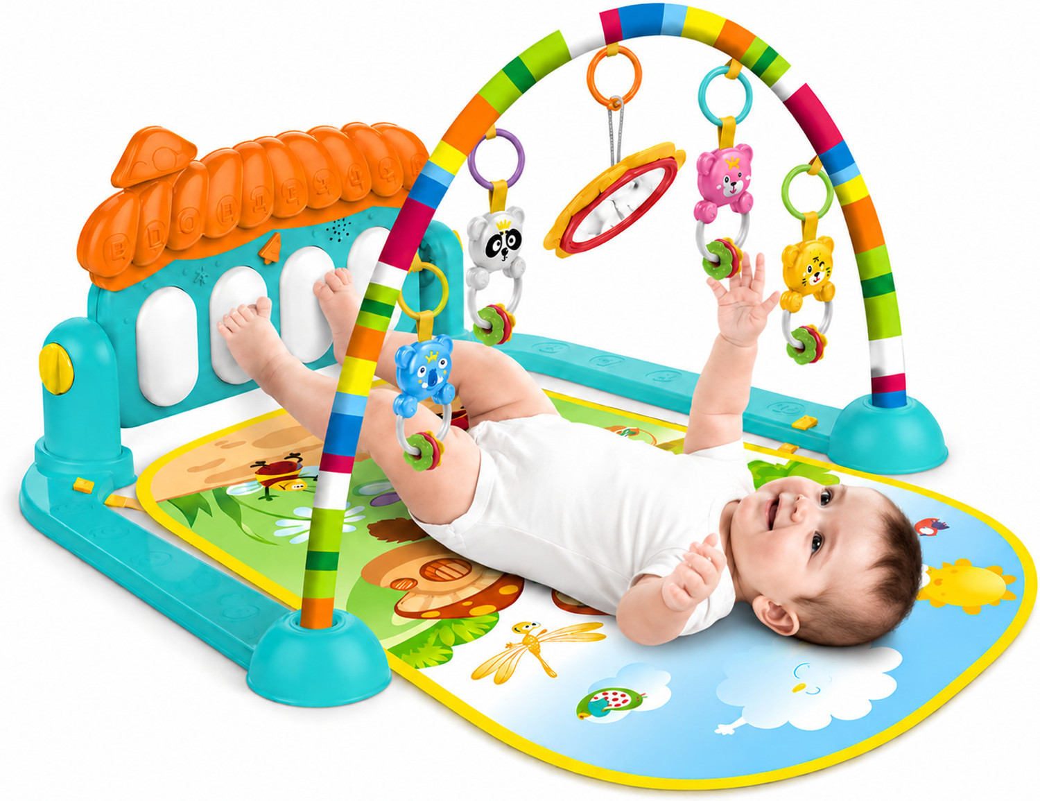 Image of Learn With Fun Kick & Play Musical Keyboard Mat Piano Baby Play Mat Gym & Fitness Rack