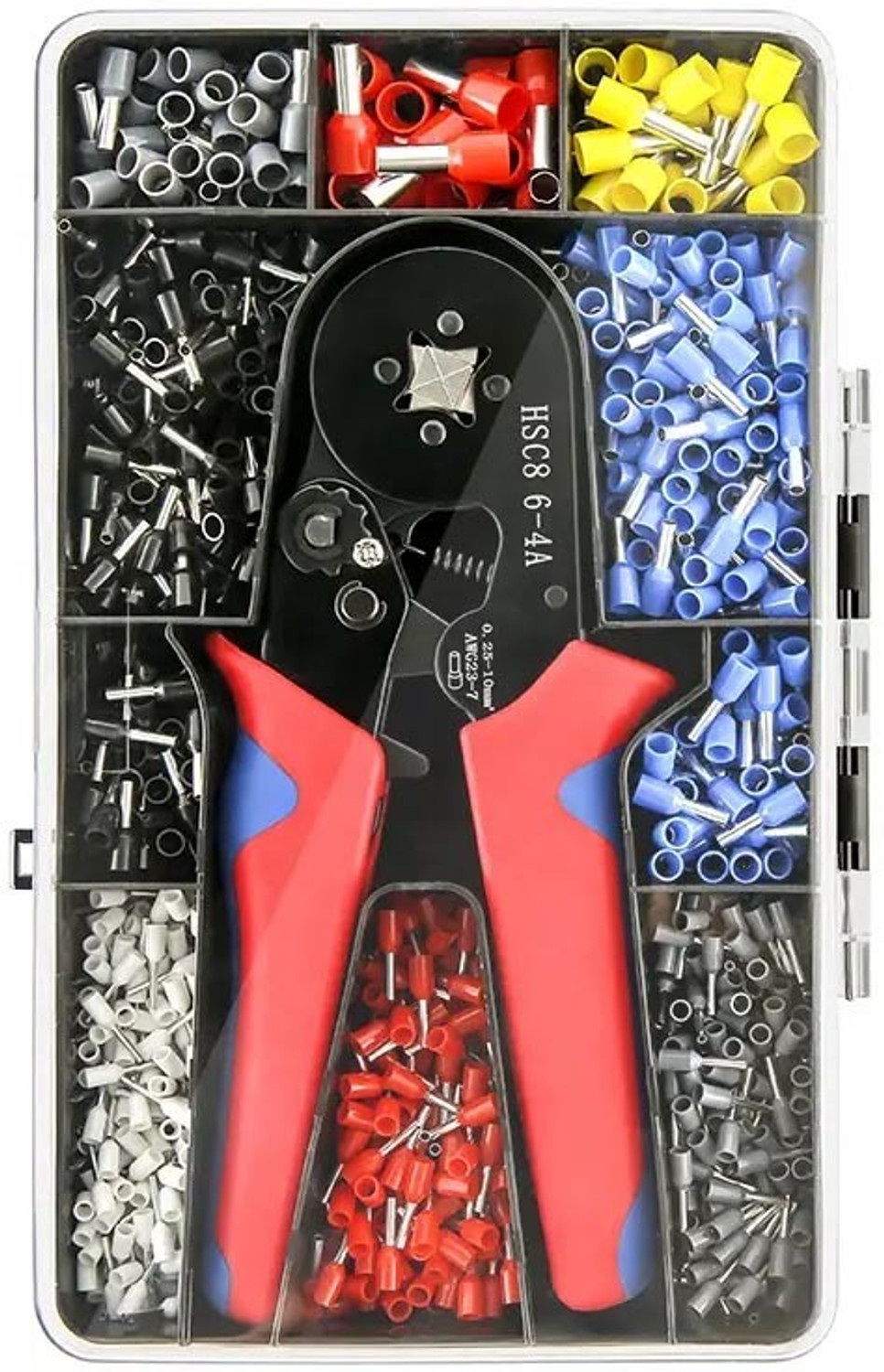 Image of PKT HSC8 6-4A 0.25-10mm2 ELECTRIC TOOLS Set Cord End Crimpar 1200 Ferrule 6-4 Wire Terminal Crimping Tool Plier Kit Manual Crimper
