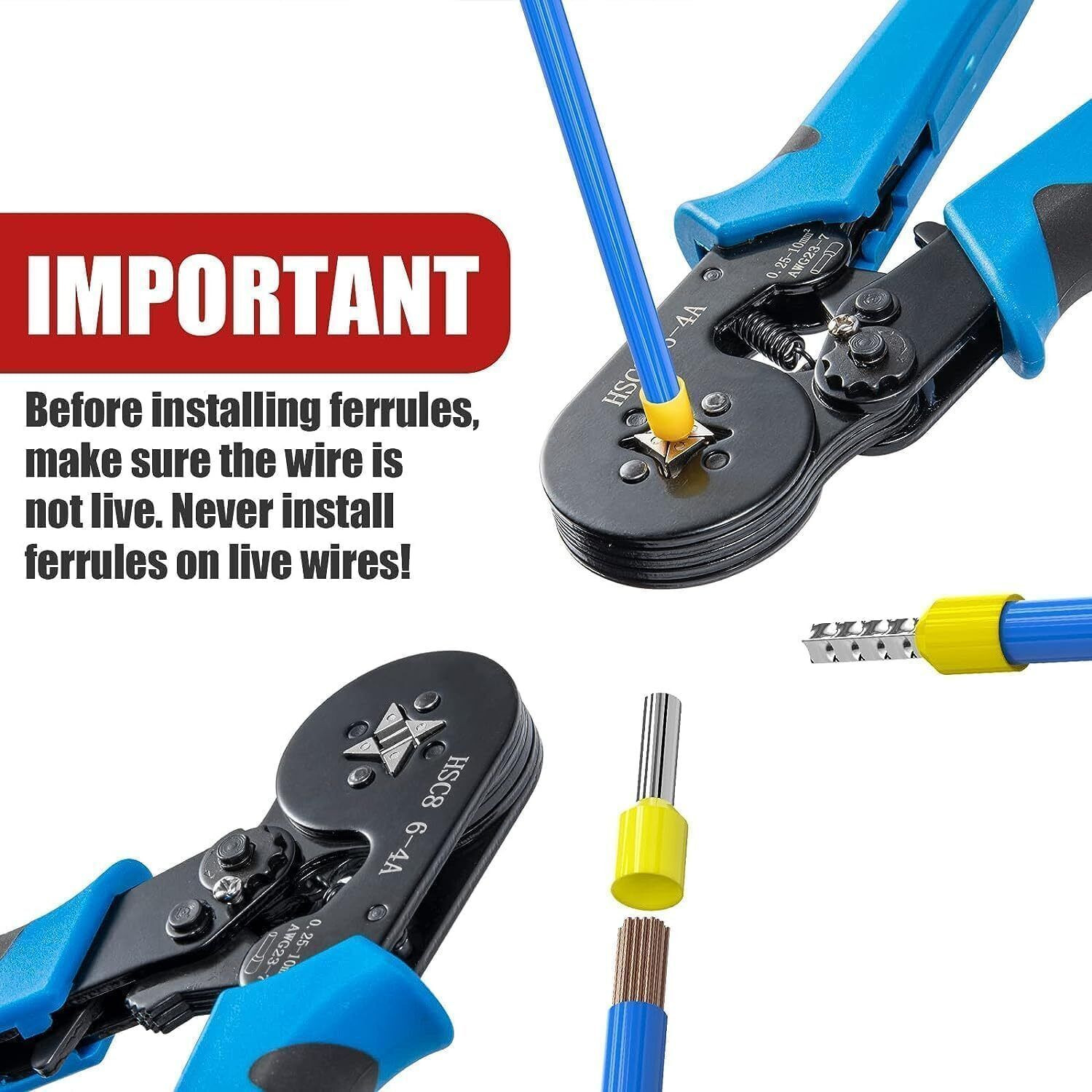 Image of LIOTIZ MA-57 Wire Crimping Tool Kit with 1200pcs Ferrule Wire Manual Crimper