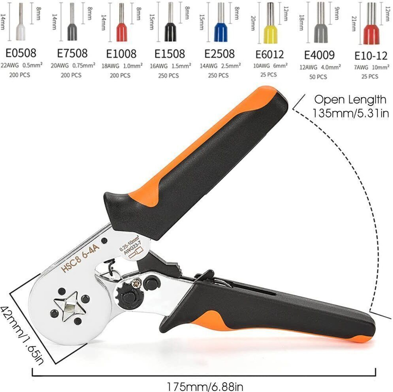 Image of THEODORE Crimping Tool Kit with 1200PCS Wire End Ferrules & Crimper Plier wire Manual Crimper