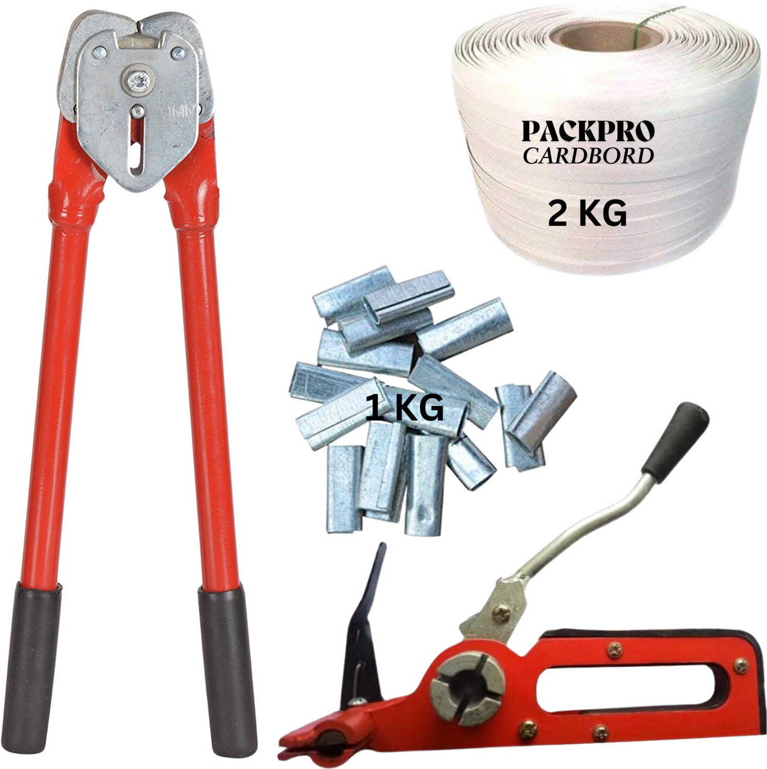Image of PACKPRO Combo Heavy-Duty Strapping Packing Tool Kit,High Tensile Strength for Secure Packaging Manual Crimper