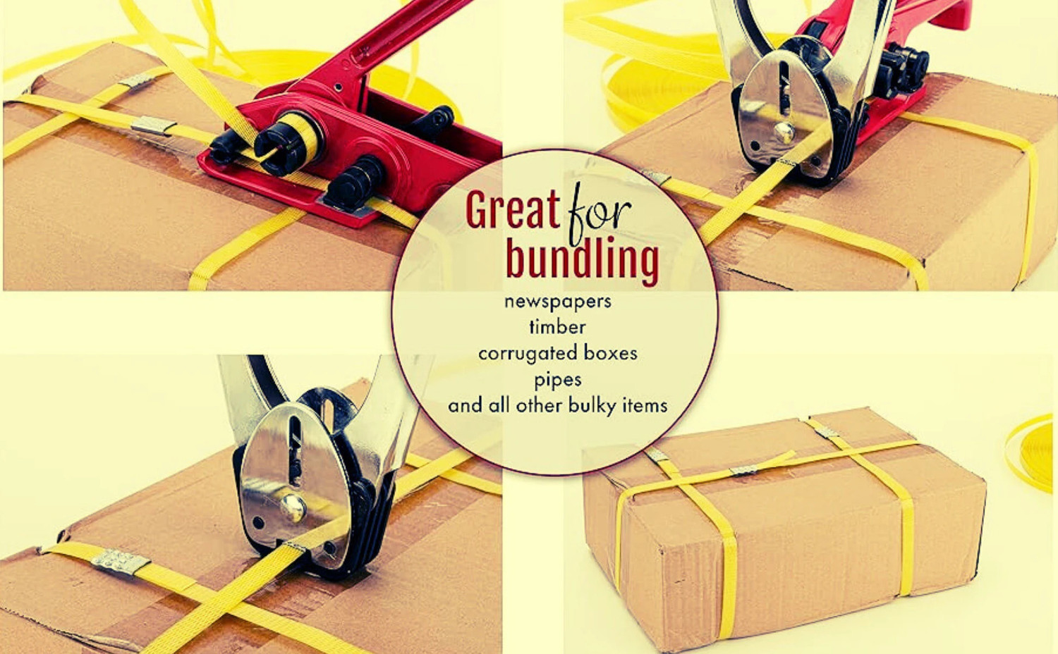 Image of PACKPRO Combo Heavy-Duty Strapping Packing Tool Kit,High Tensile Strength for Secure Packaging Manual Crimper
