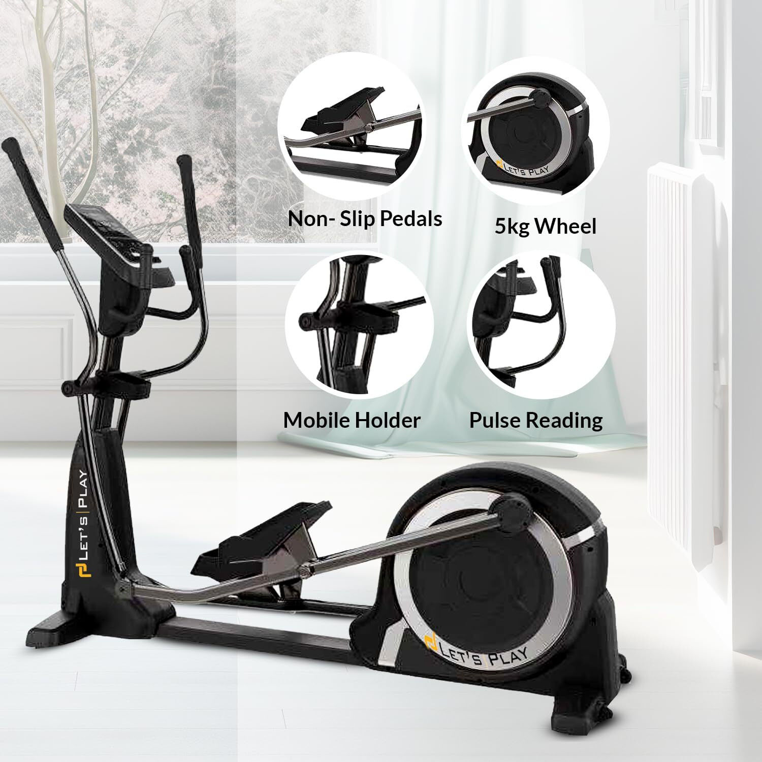 Image of lets play Elliptical Cross Trainer 36kg Flywheel 32-Level Magnetic Resistance 180kg Cross Trainer