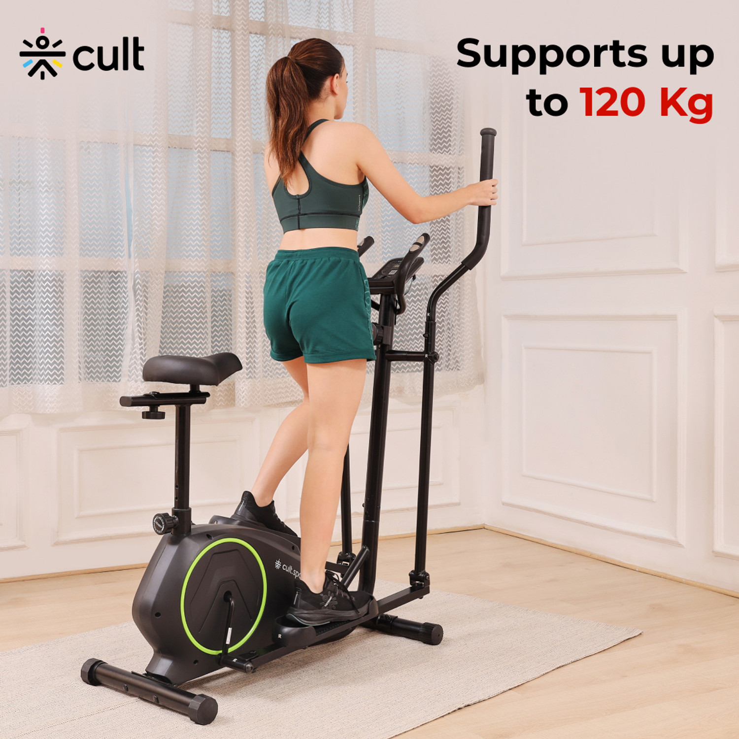 Image of Cult Smartcross Bern Elliptical for Home Use | Max Weight:120Kg | Magnetic Resistance Cross Trainer