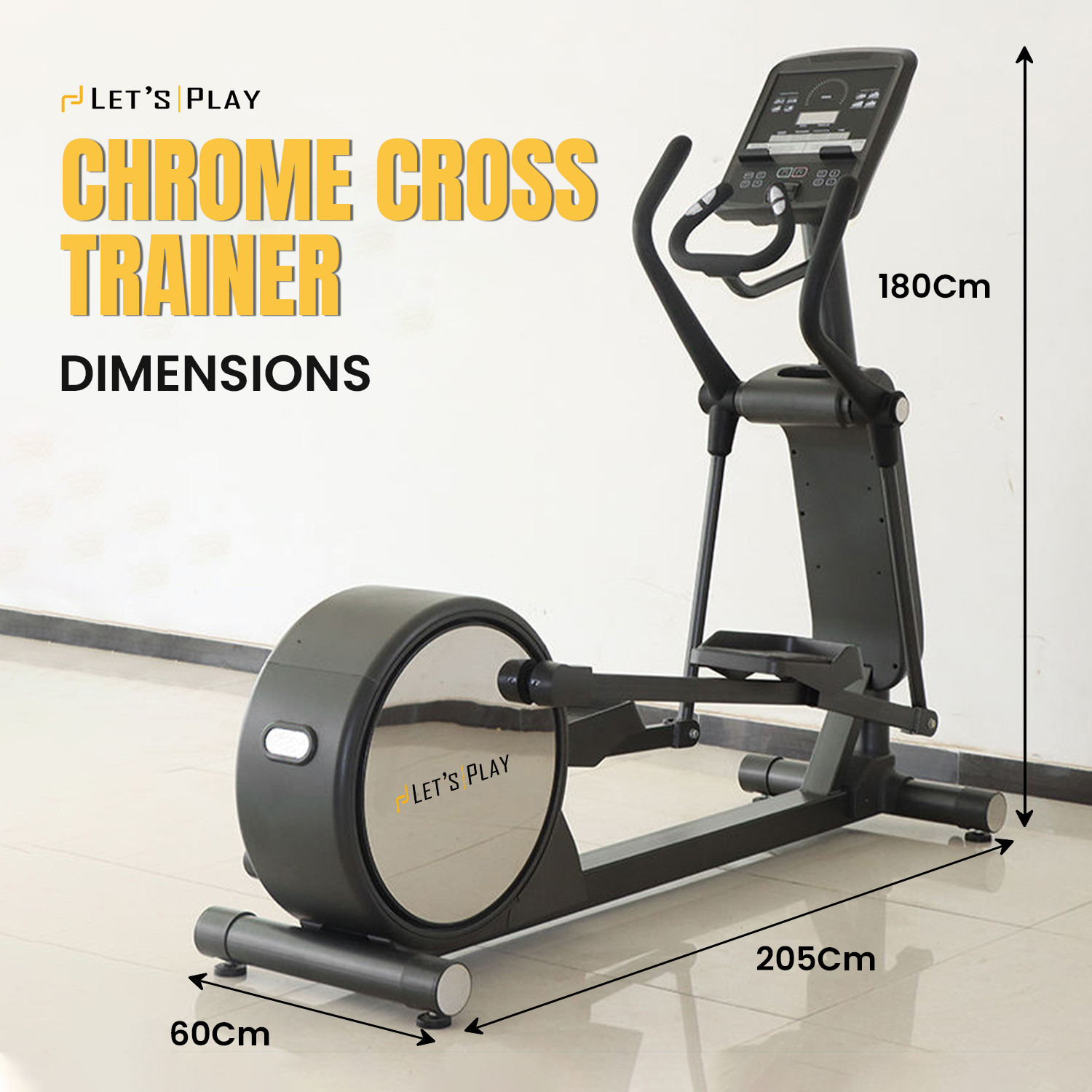 Image of lets play LET'S PLAY Chrome Cross Trainer Elliptical for Home 180Kg Capacity LCD Display Cross Trainer
