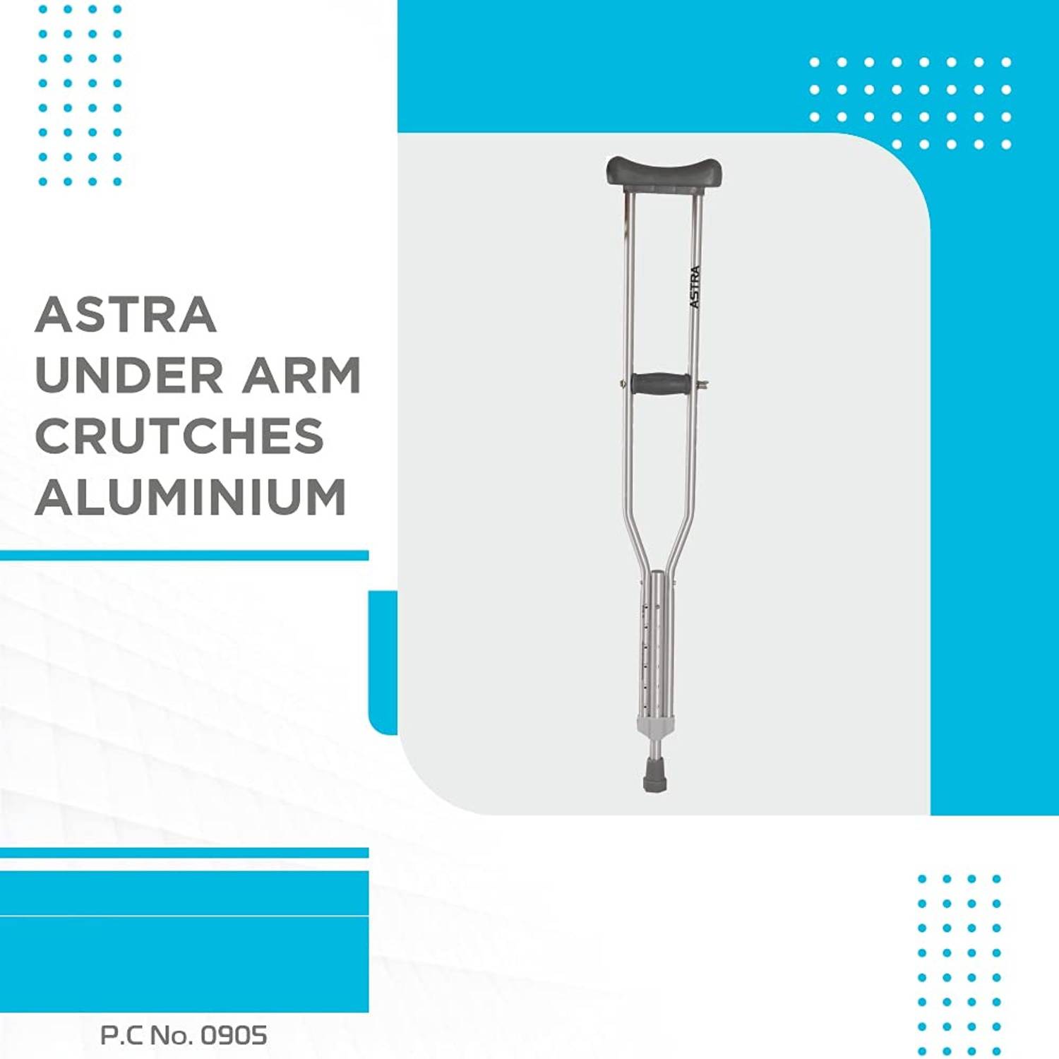 VISSCO ASTRA UNDER ARM CRUTCHES (PAIR) P.C.NO.0905 SIZE S,M,L,XL