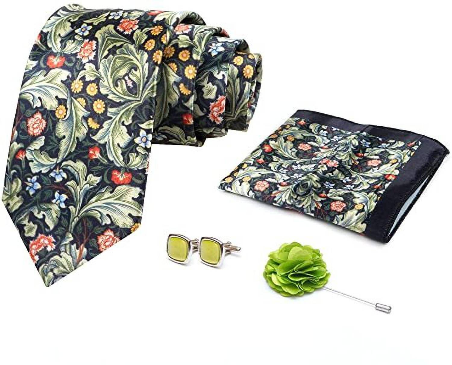 AXLON Silk Cufflink & Tie Pin Set