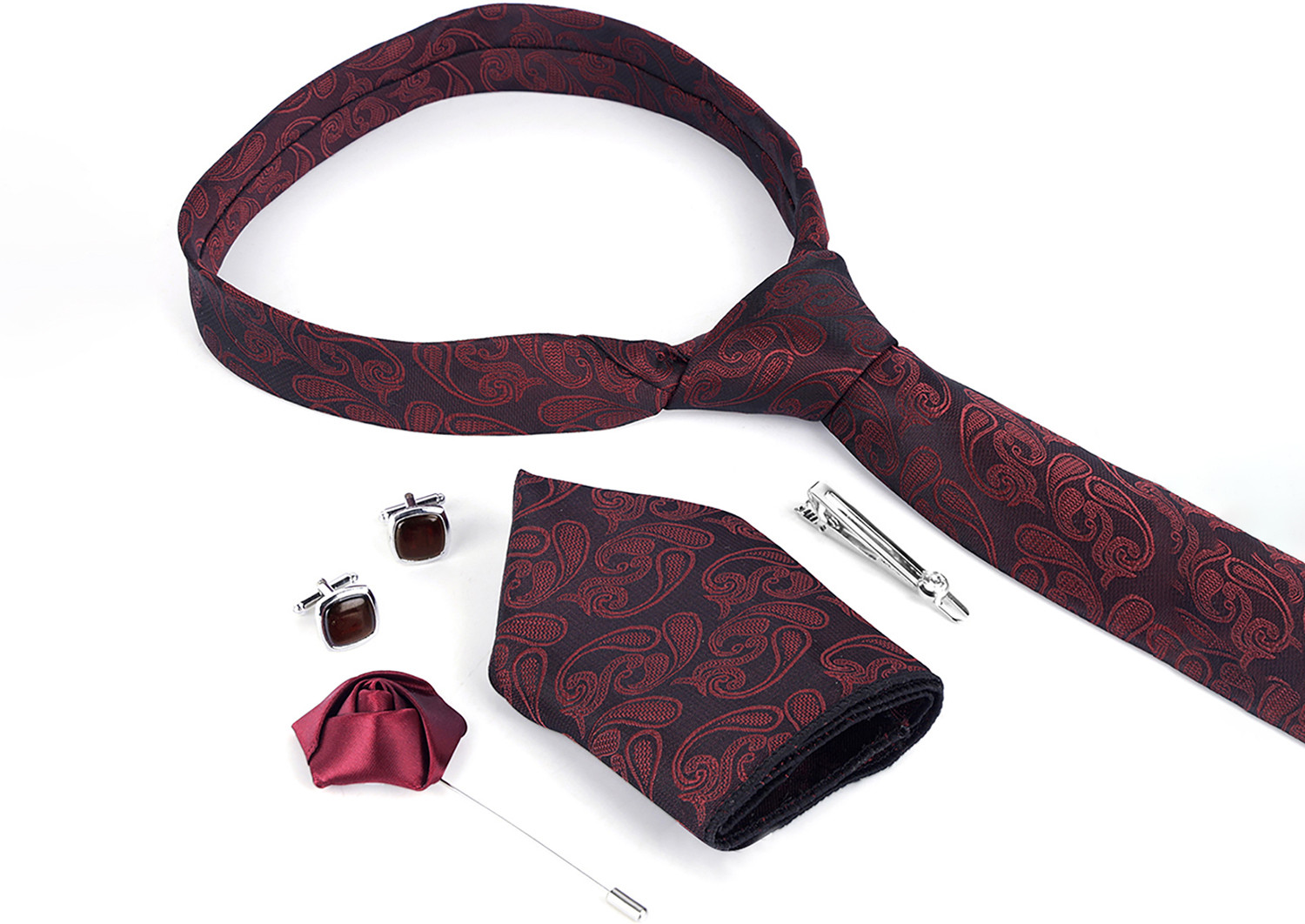 Image of LOUIS STITCH Silk Cufflink & Tie Pin Set